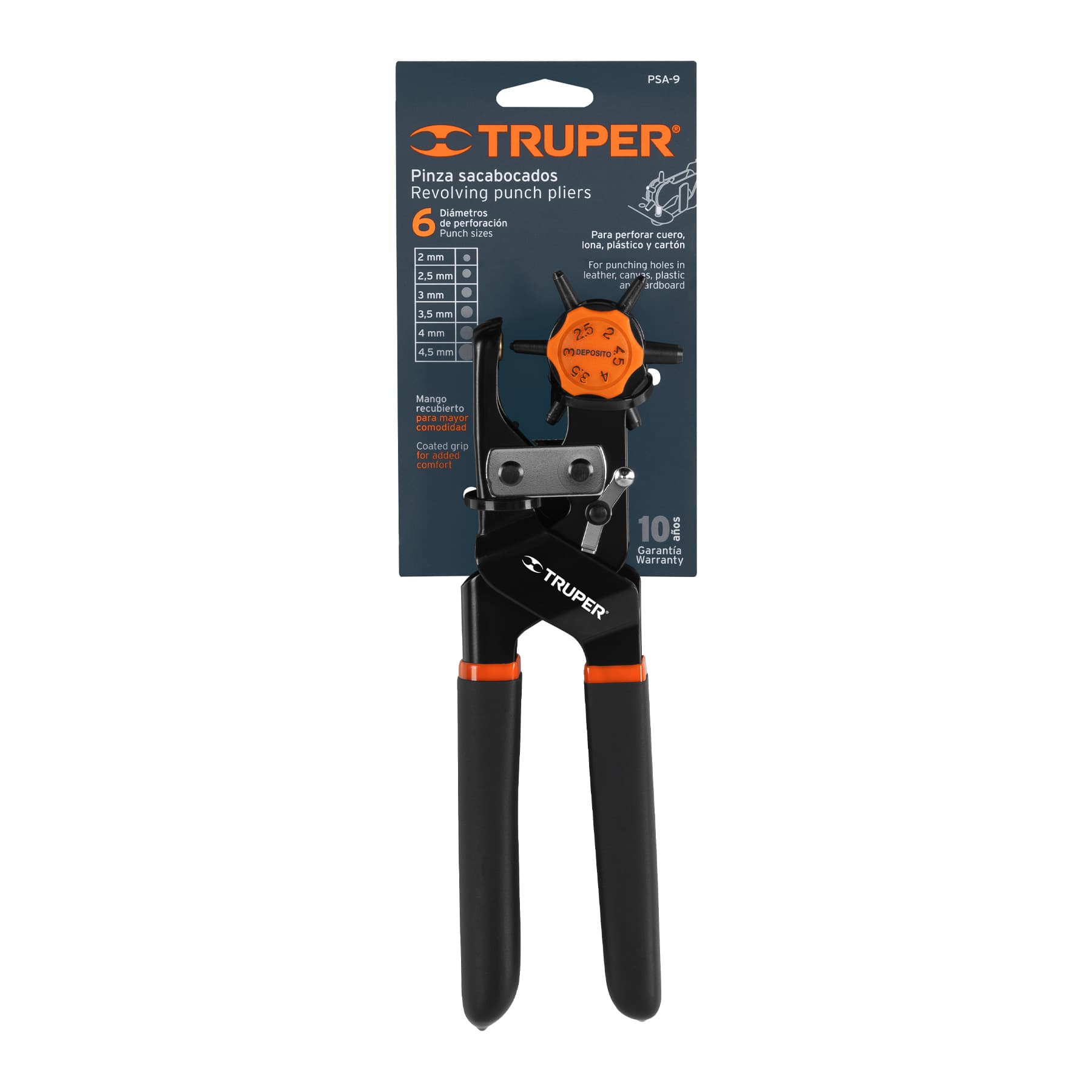 Pinza sacabocados 9" mango de PVC, Truper - 17340