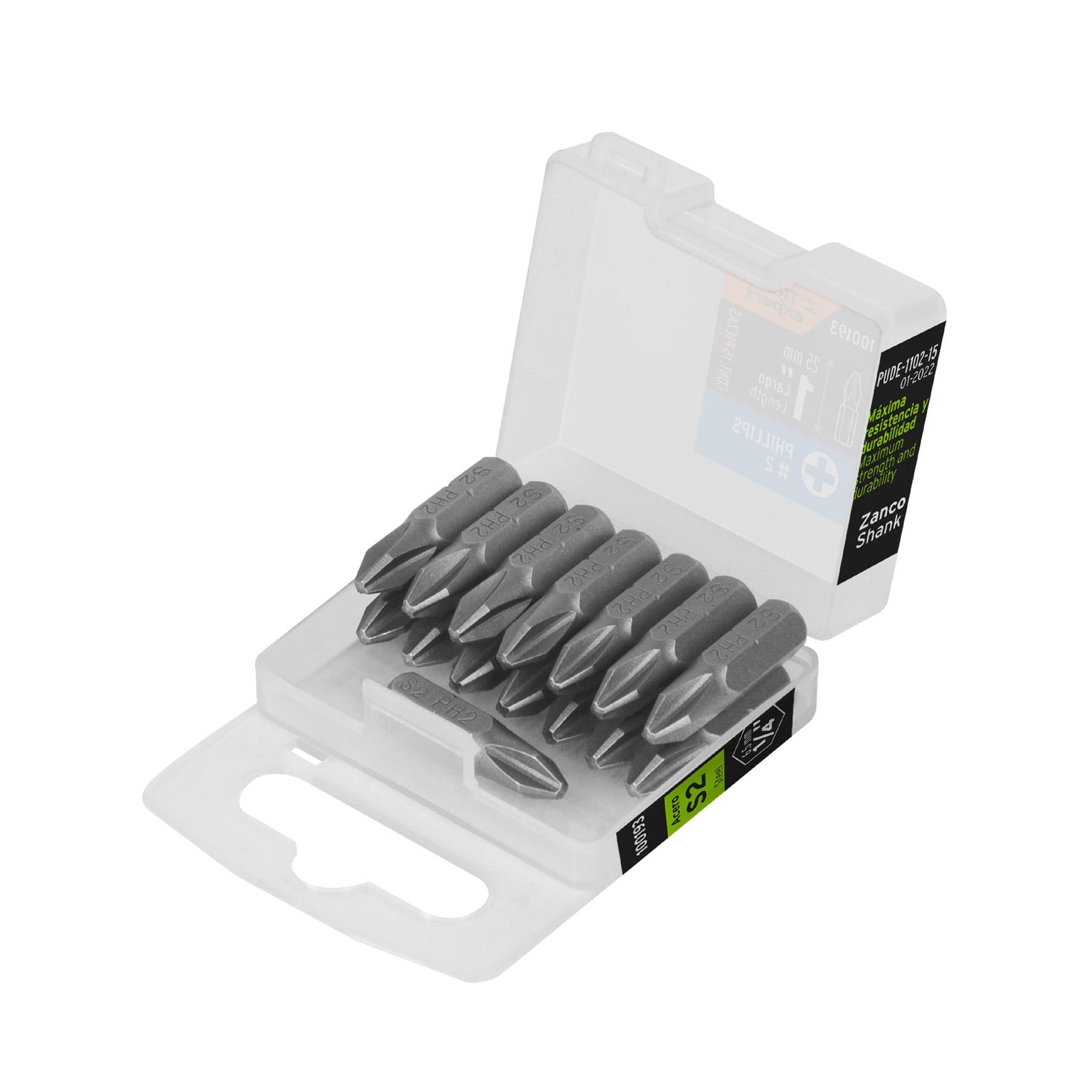 Estuche con 15 puntas de cruz PH2 largo 1", Truper Expert - 100193