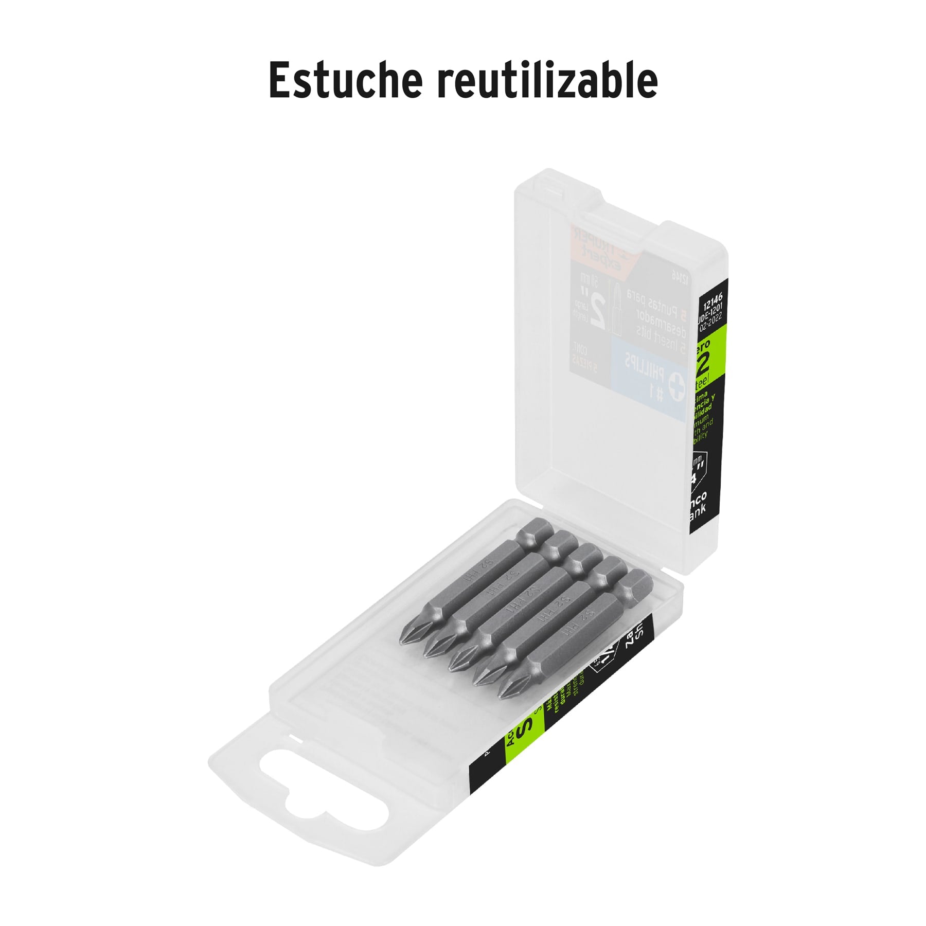 ESTUCHE CON 5 PUNTAS DE CRUZ PH1 LARGO 2', TRUPER EXPERT - 12146