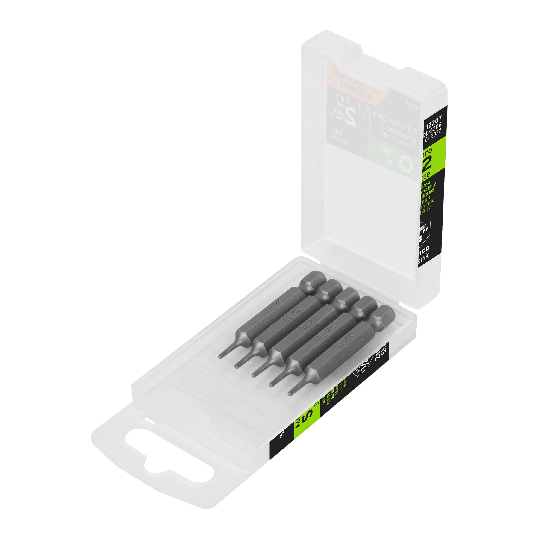 Estuche con 5 puntas torx T6 largo 2", Truper - 12207