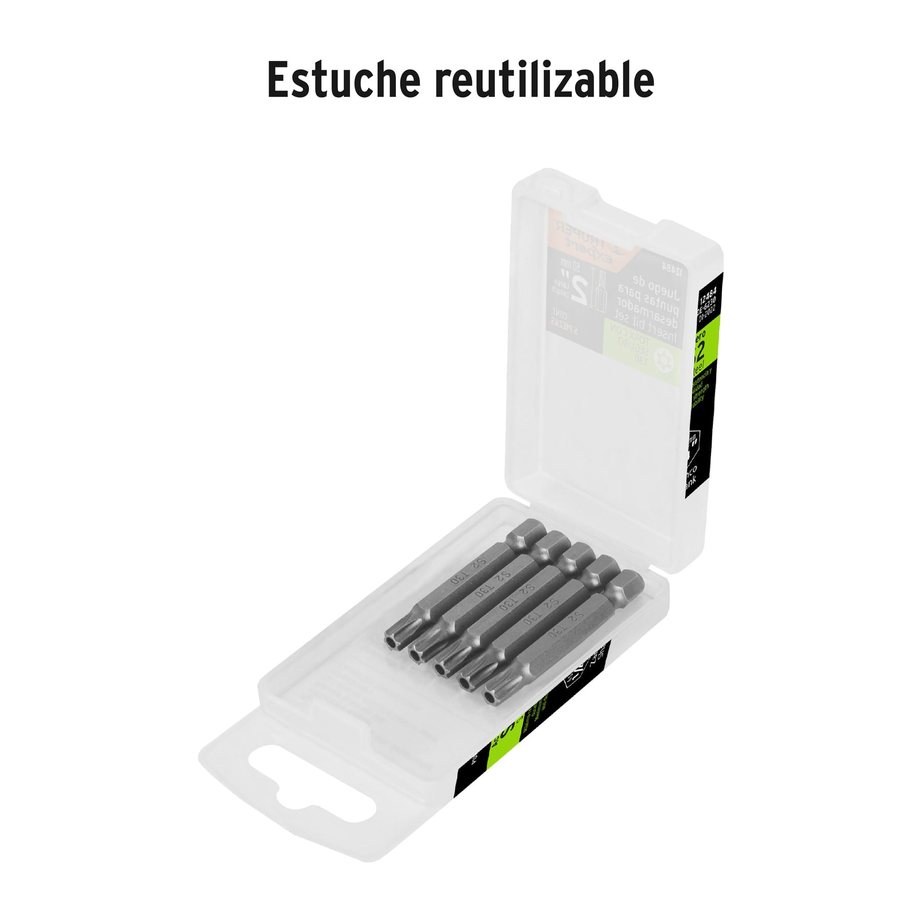 Estuche con 5 puntas torx T30 con seguro largo 2", Truper - 12484