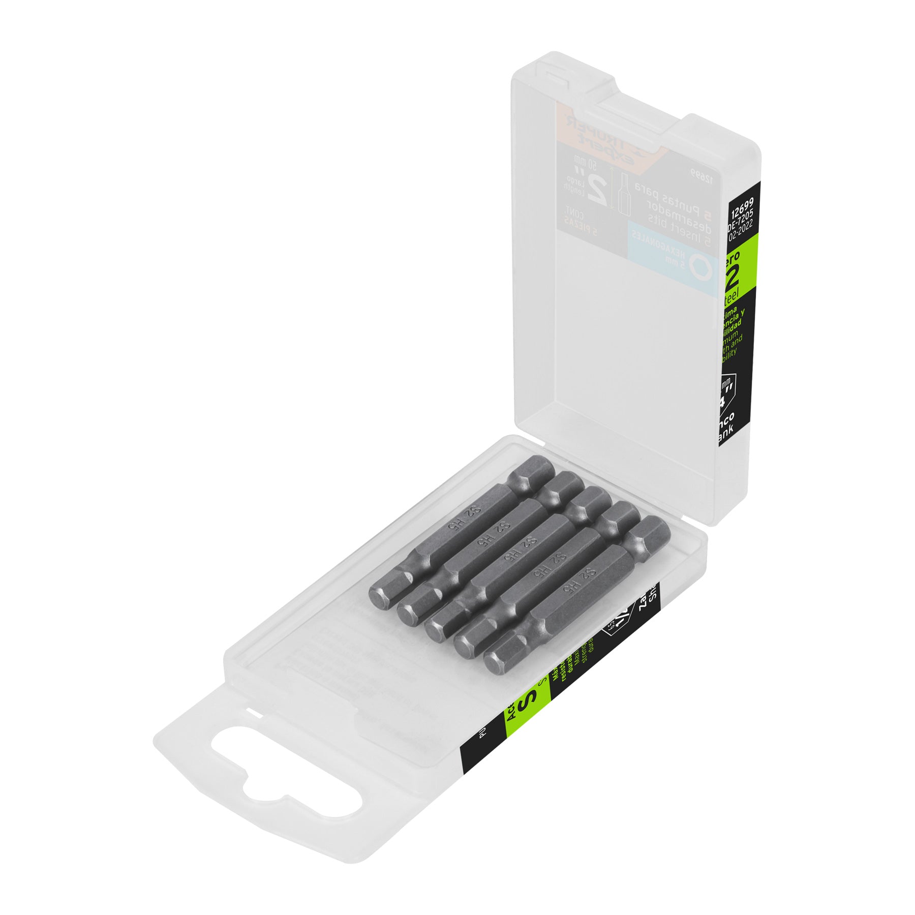 Estuche con 5 puntas hexagonales de 5 mm largo 2", Truper - 12699