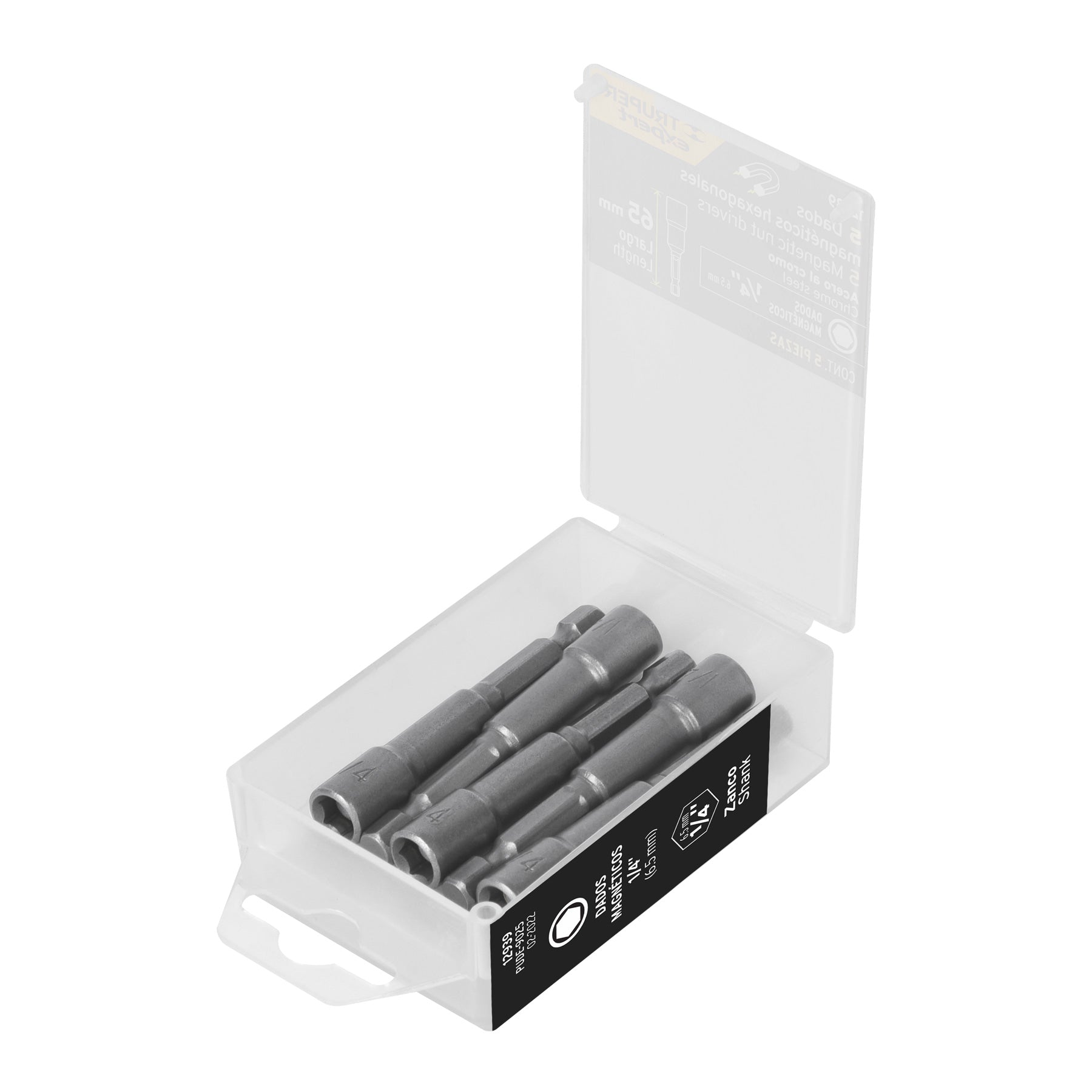 Estuche con 5 dados magnéticos de 3/8" largo 2", Truper - 12940