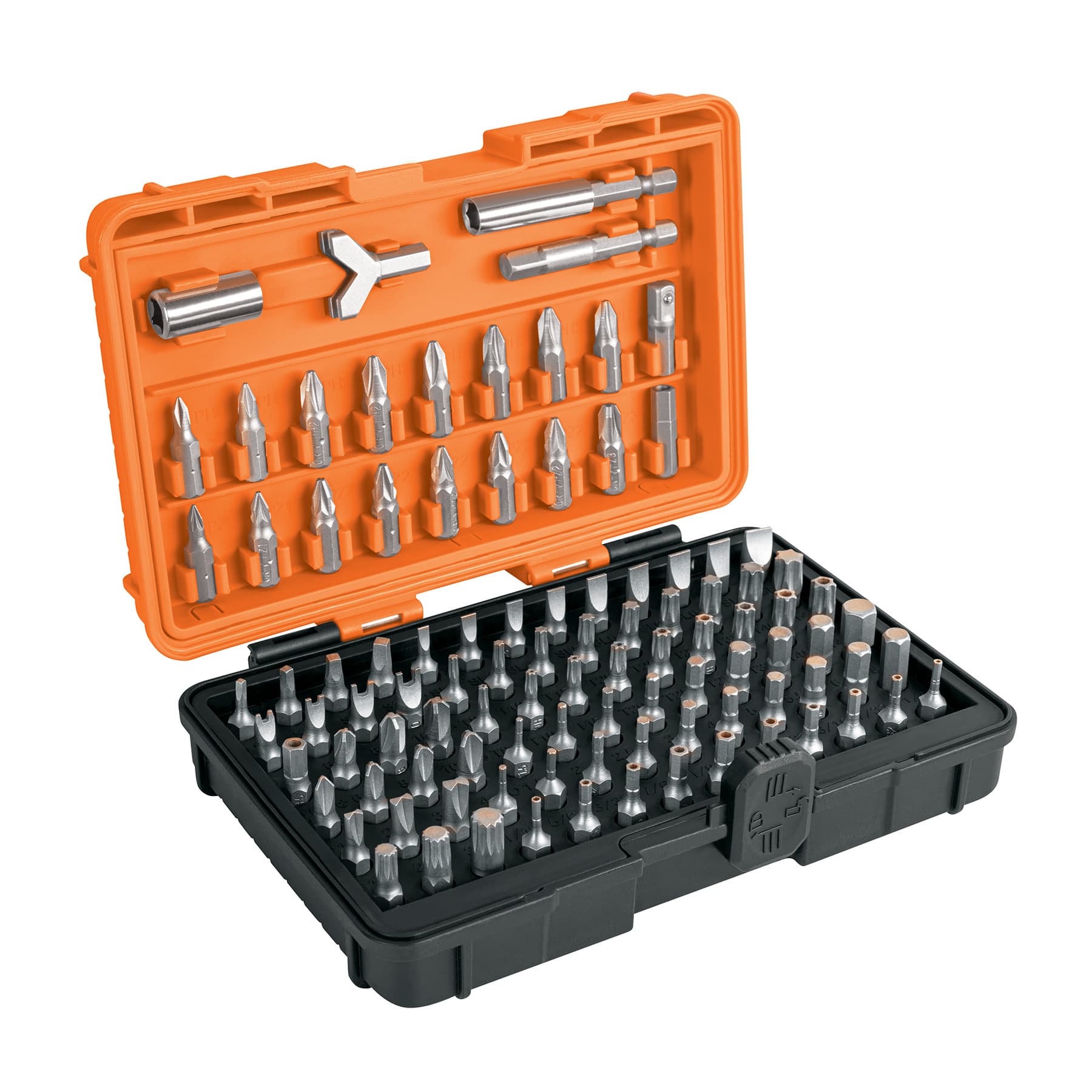 Juego de 100 puntas mixtas largo 1" en estuche plástico, Truper - 17794