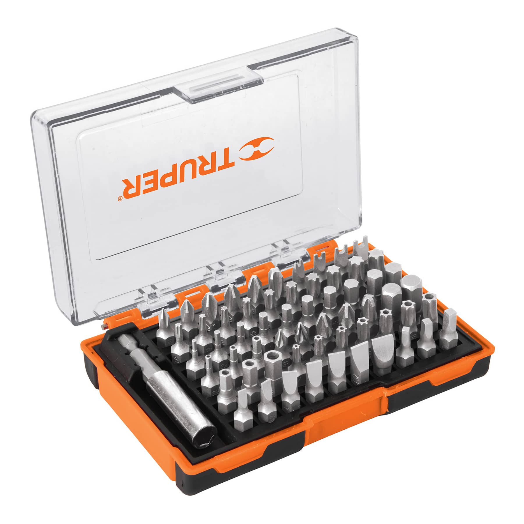 Juego de 60 puntas mixtas largo 1pulg en estuche plástico TRUPER cod: 10758