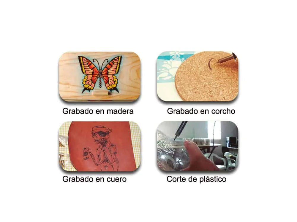 PIROGRABADOR 30W 6 PUNTAS/6 PINTURAS/1 PINCEL/220-240VAC ZD-707B/30W