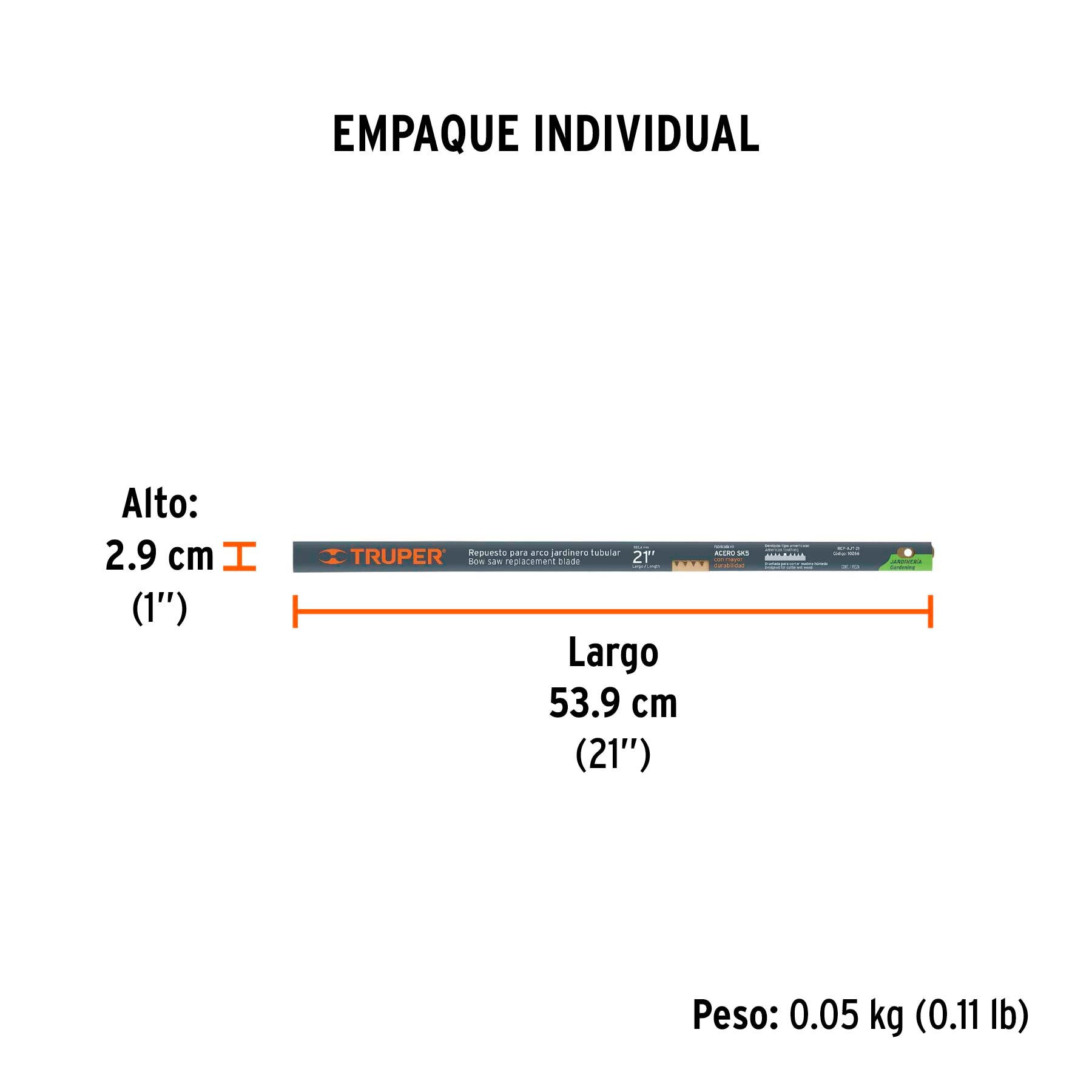 Segueta de repuesto para arco jardinero AJT-21, Truper - 10266