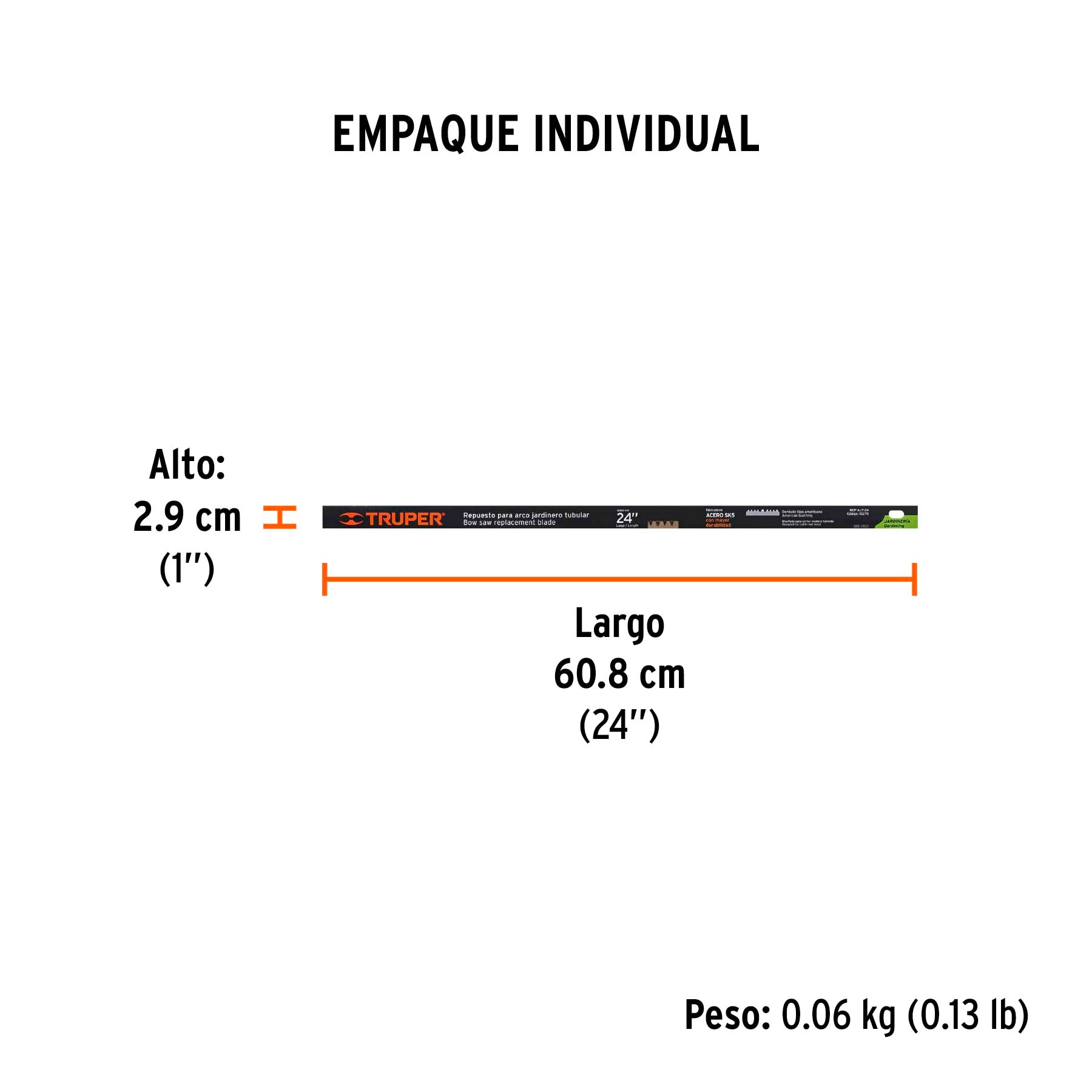 Segueta de repuesto para arco jardinero AJT-24, Truper - 10270