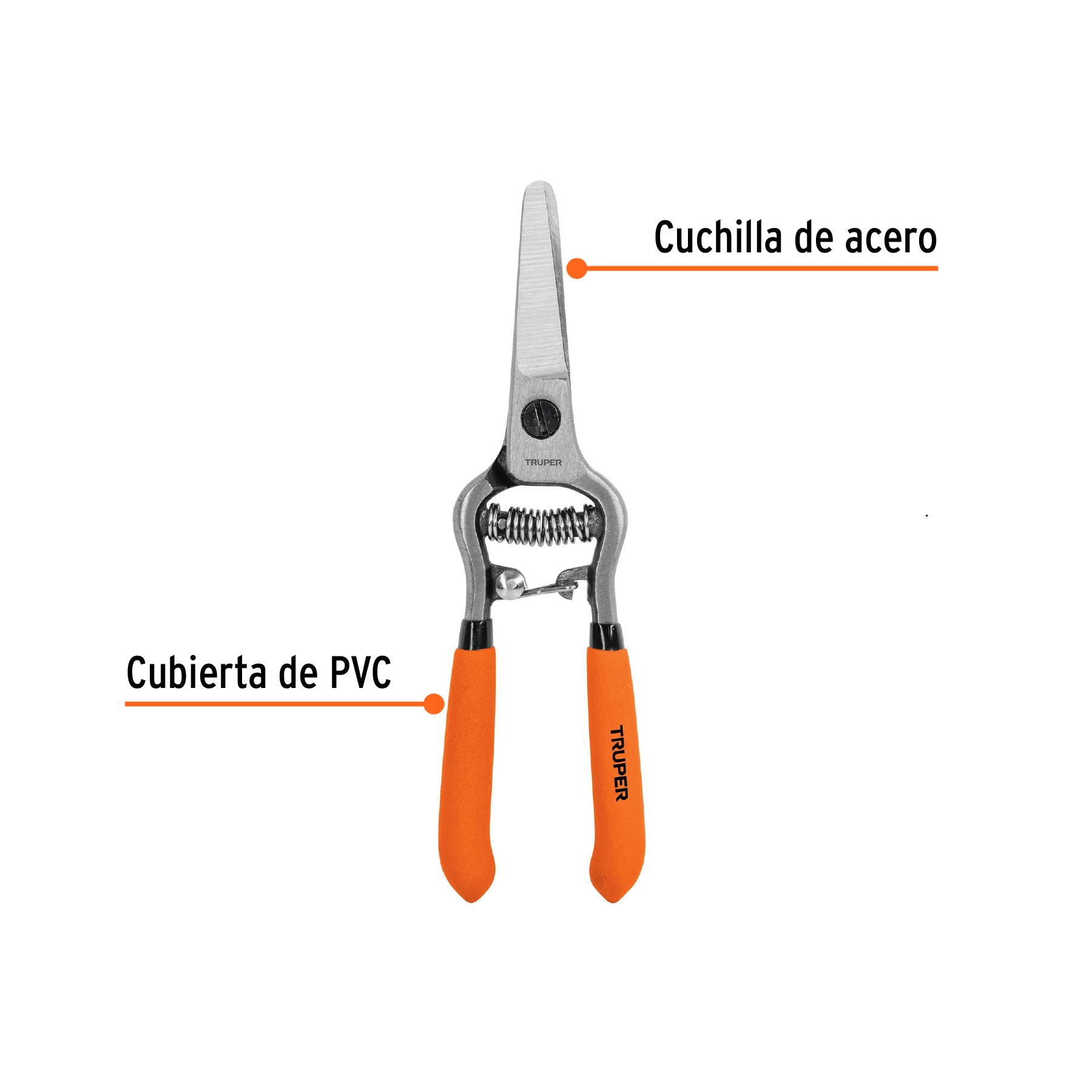 Tijera forjada para poda 6", recta, corte de frutas, Truper - 18456