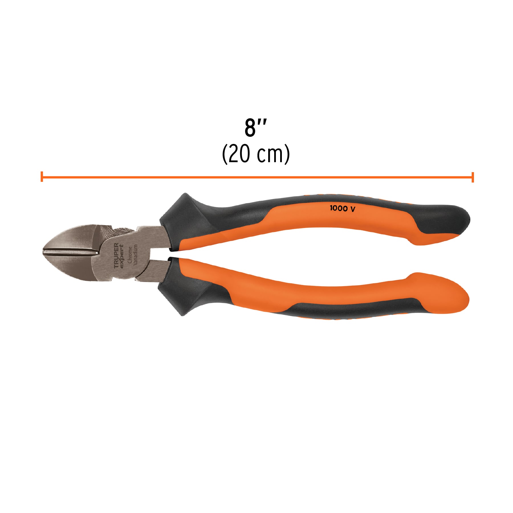 Pinza corte diagonal 8" alta palanca, Comfort Grip, Expert Truper - 102428