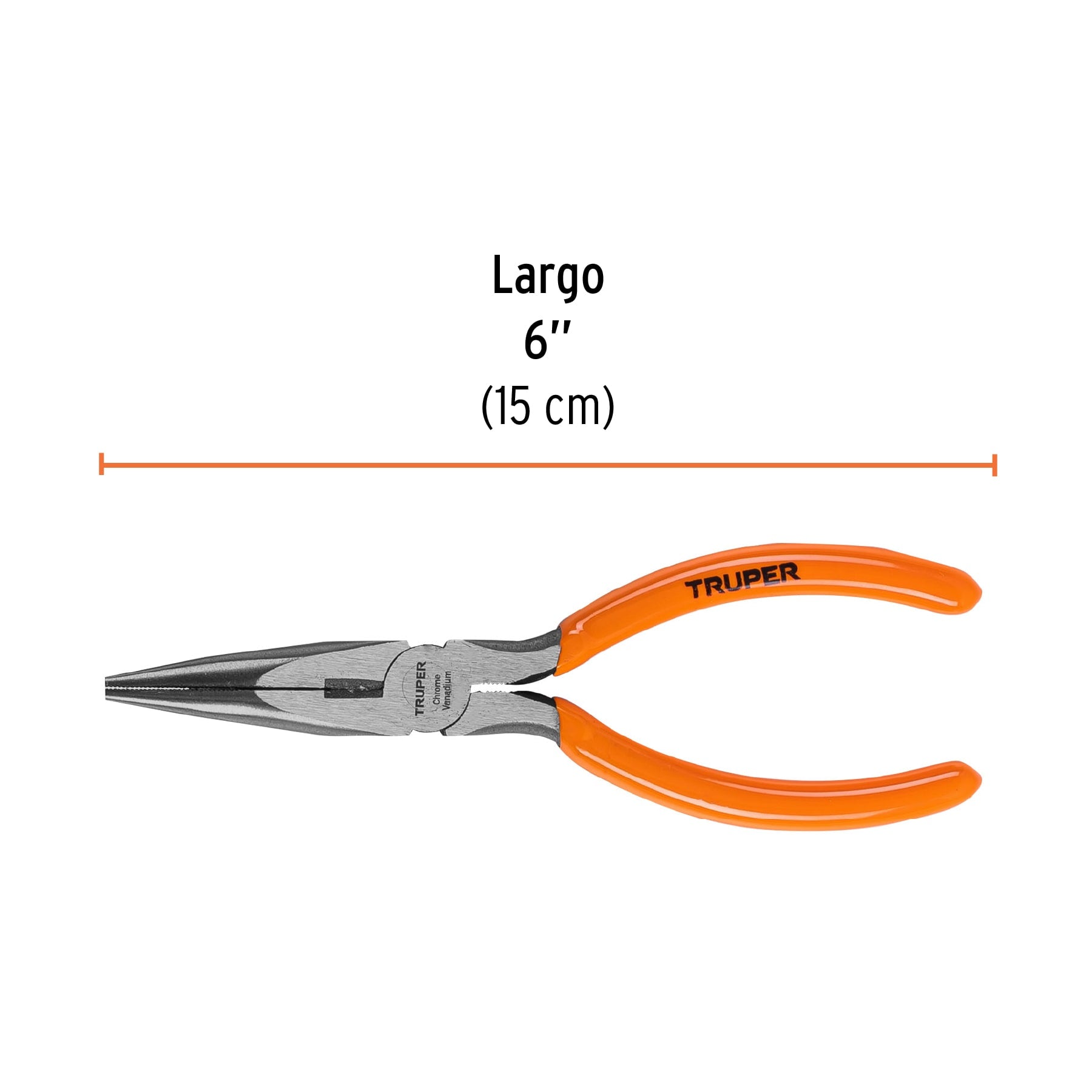 Alicate de punta y corte 6" mango de PVC, Truper - 17309