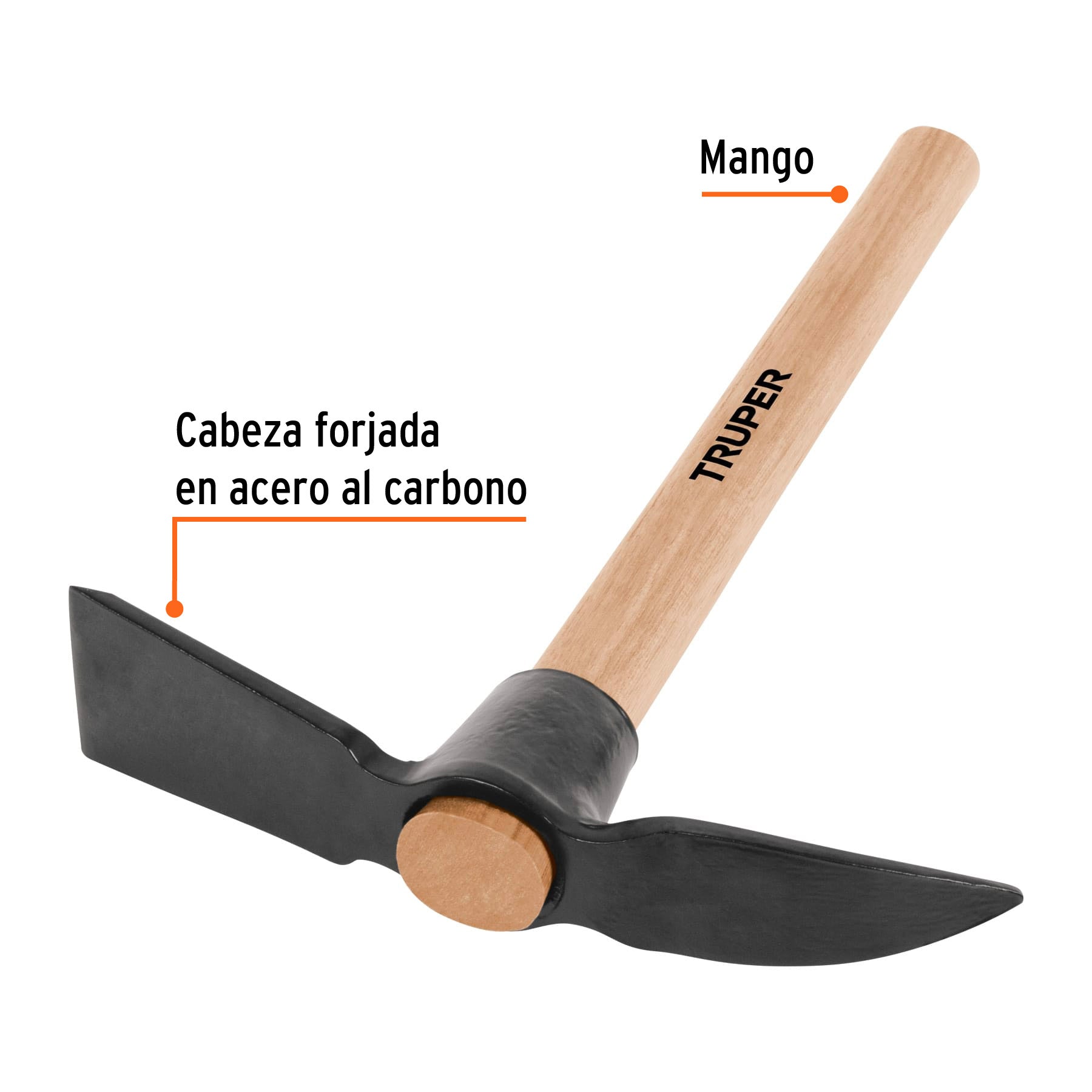 Talacho-pico, mango de madera 14", Truper - 10927