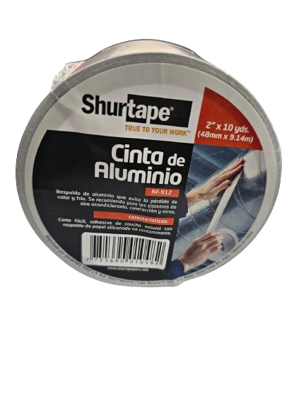 Cinta De Aluminio 2 Pulgadas x 10 yds - Shurtape AF-91210