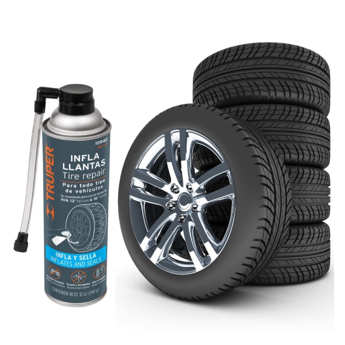 Inflallantas de 12 oz (340 g), Truper - 10940