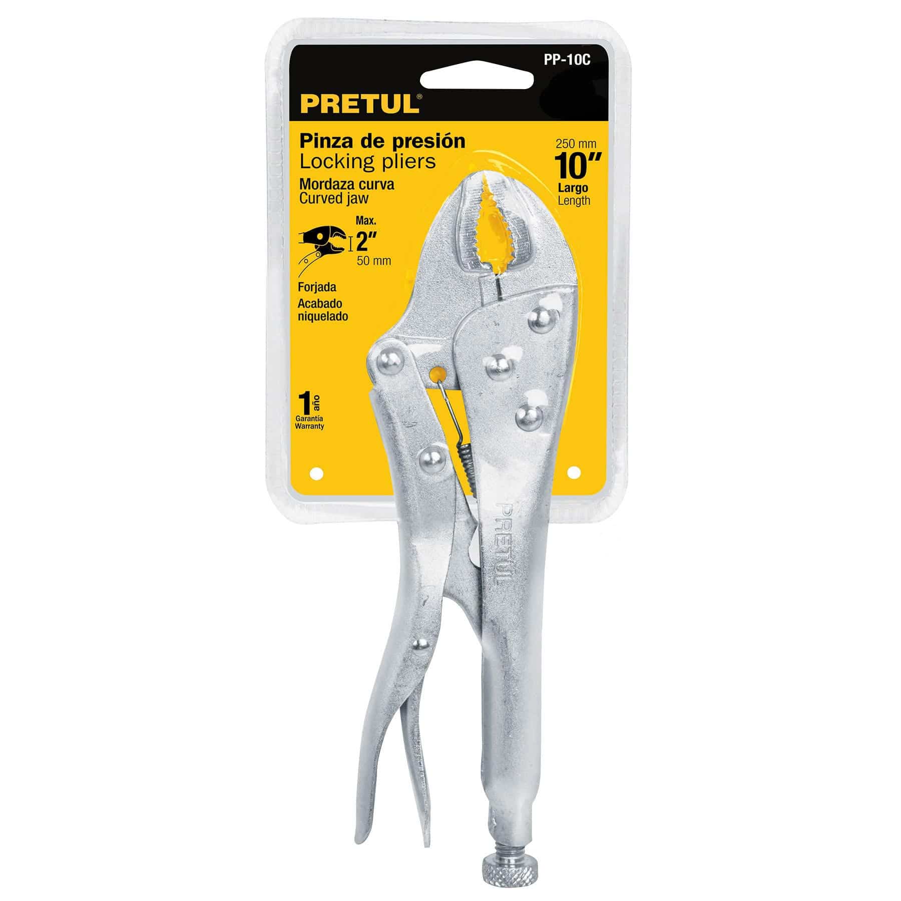 Alicate de presión 10" mordaza curva, Pretul - 22700