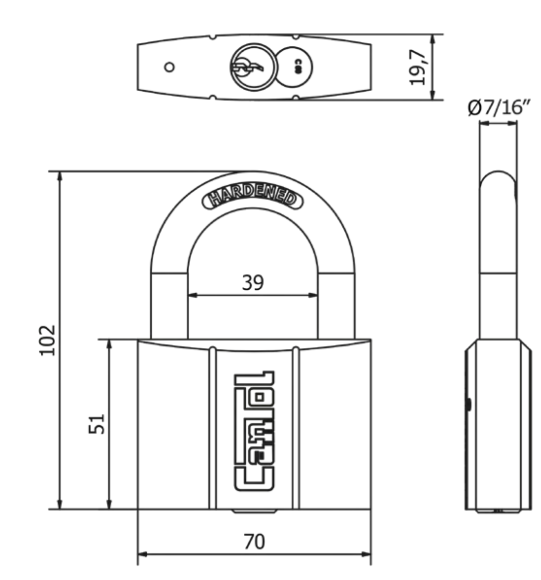 Candado Blindado Cantol CB-70