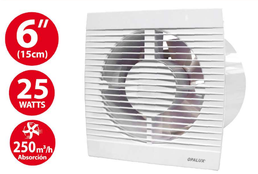 Extractor de Aire de 6 pulg 25w Opalux OP-B6