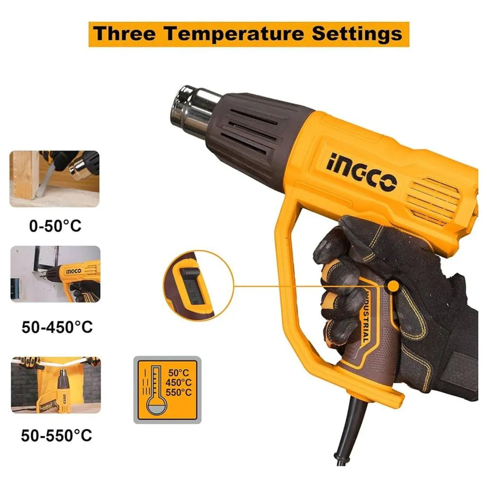 Pistola de Calor 2000W con Accesorios Ingco HG200078
