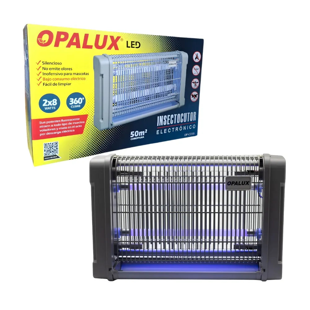 Insectocutor Electrónico Uv 16w 50m2 Opalux OP-C216L