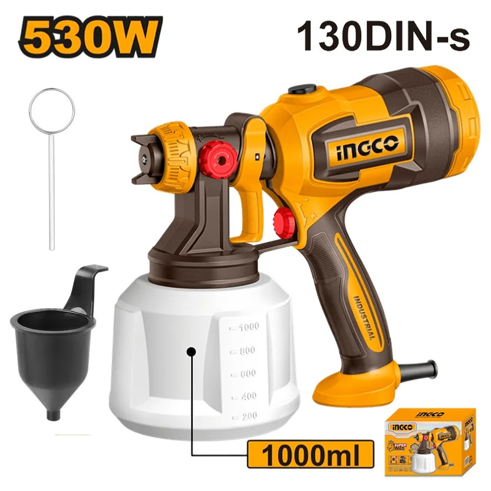 Pistola de Pintar Electrica 530w con tacho plastico 1000ML INGCO SPG4506