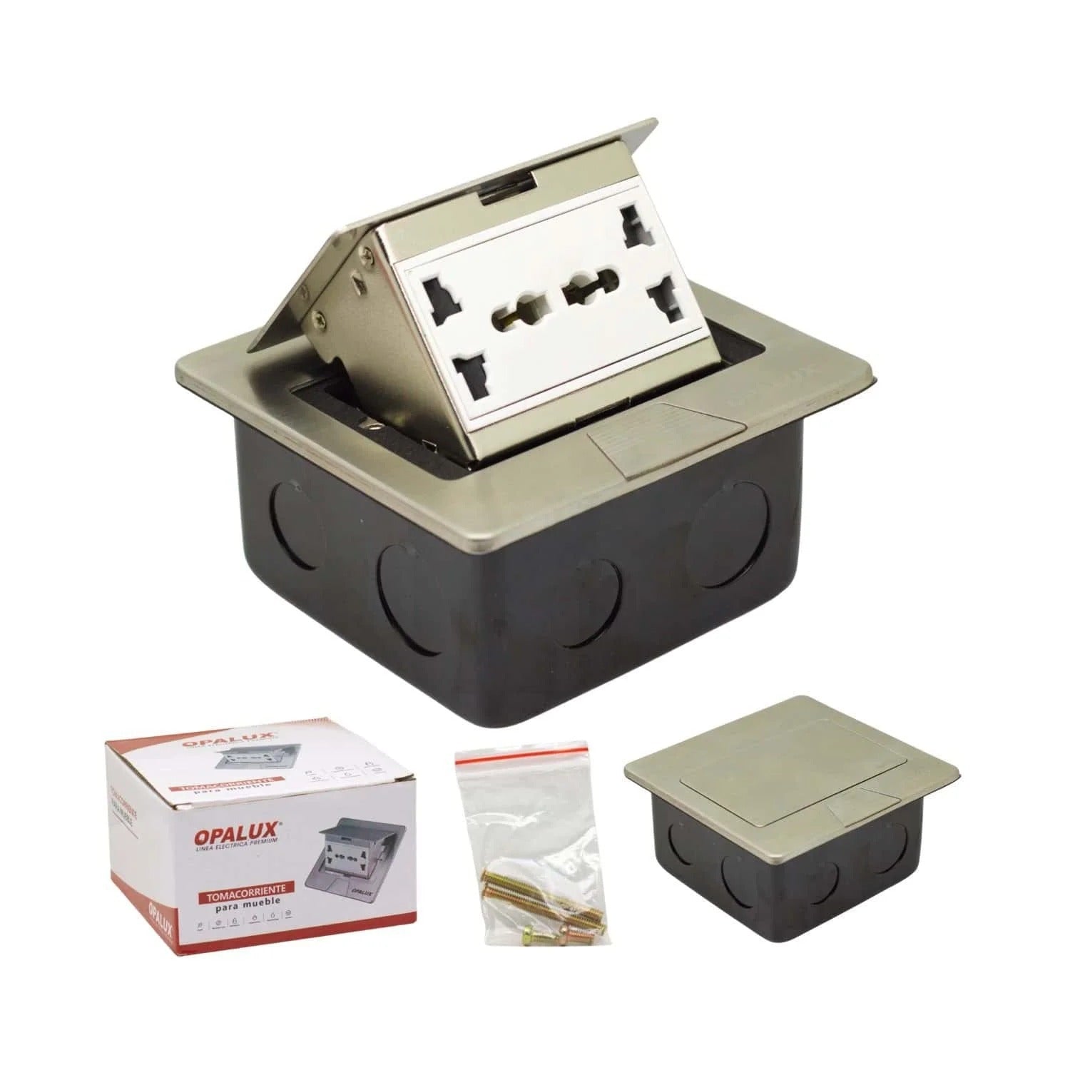 Toma Corriente Para Mueble 2 Tomas Múltiples + 1 Toma En Línea OPALUX OP-UTS1SL