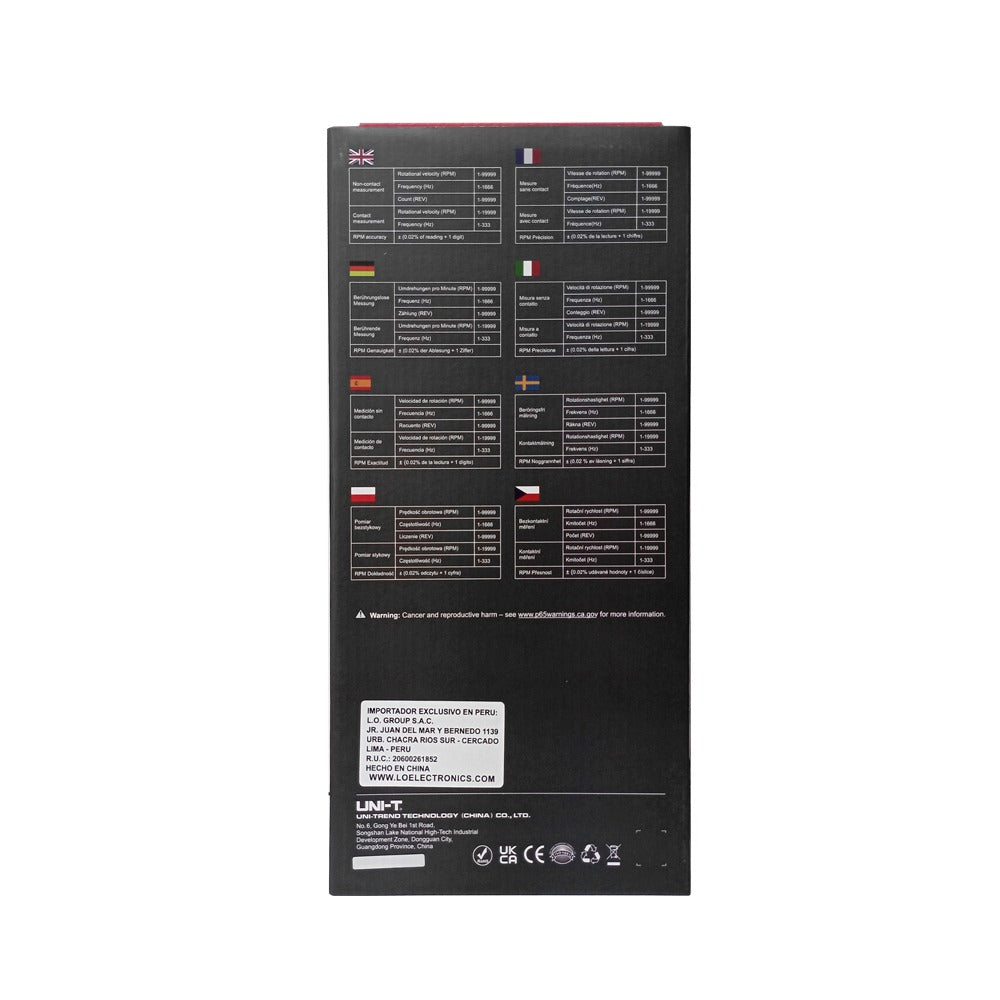 Tacometro Digital RPM sin Contacto UNIT UNI-T UT-372D UT372D