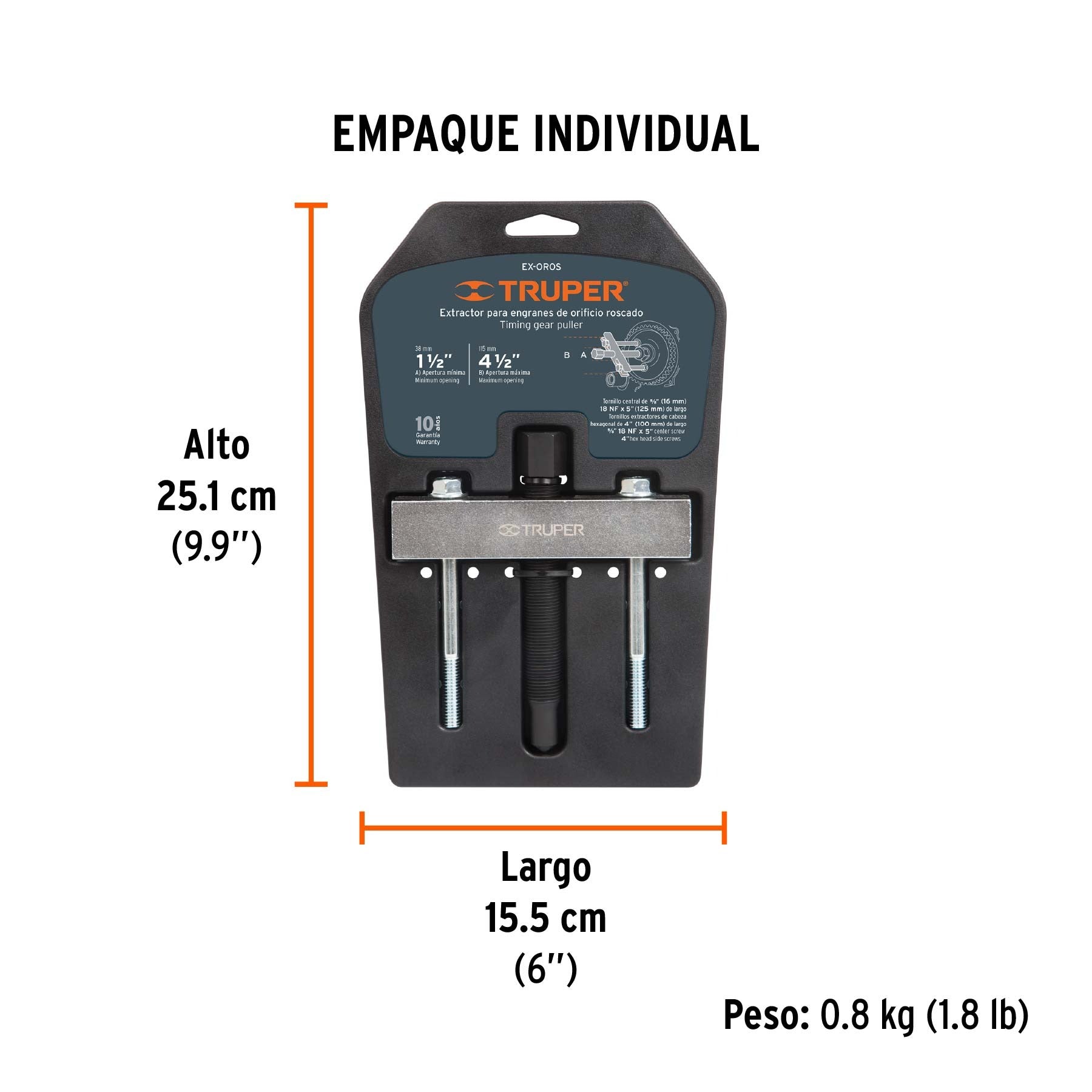 Extractor para engranes y orificios roscados, TRUPER 14502