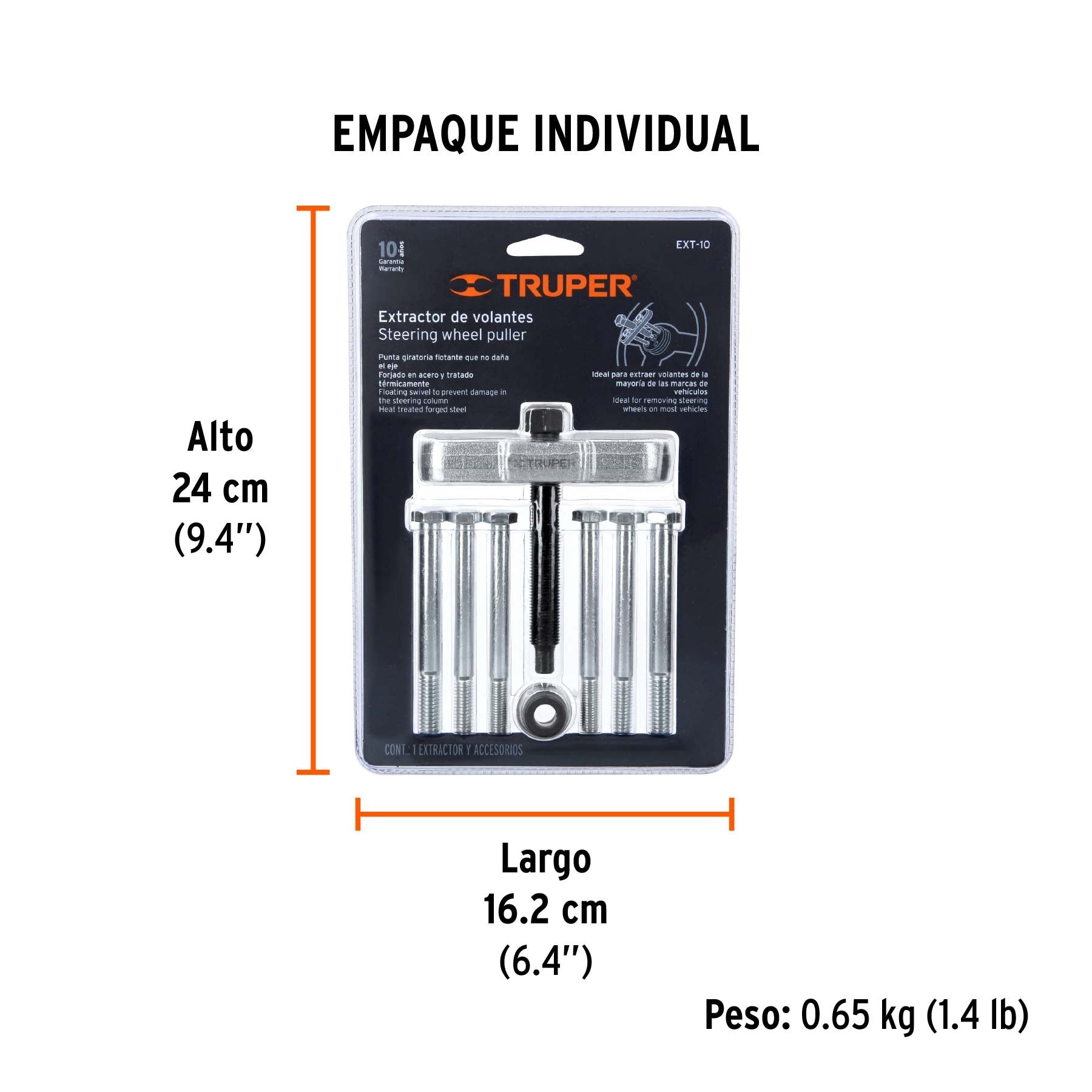 Extractor de volantes, 11 piezas, TRUPER - 14508