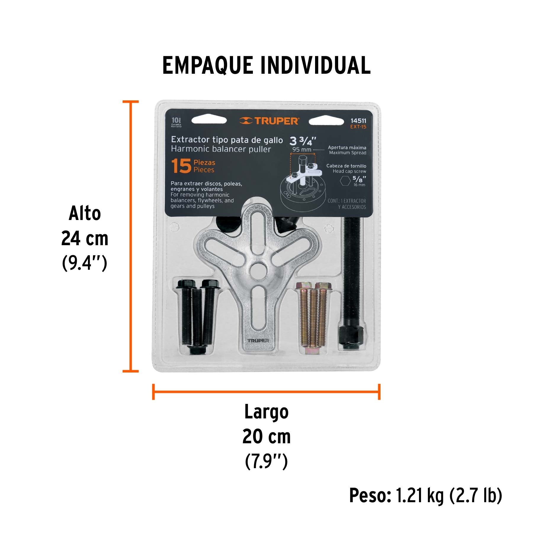 Extractor pata de gallo, 15 piezas, TRUPER - 14511