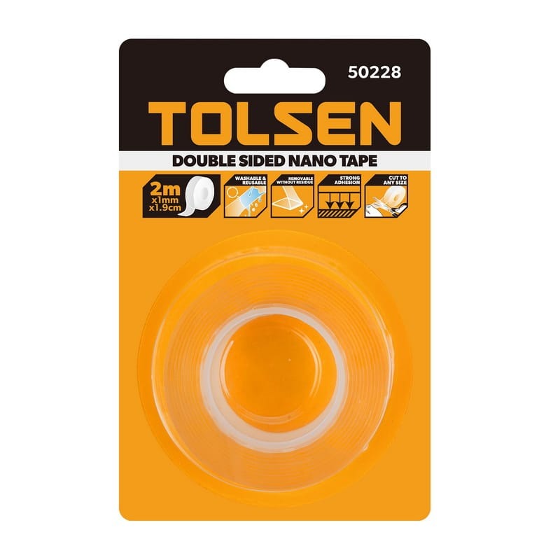 Cinta de doble contacto transparente 1mmx190mmx2m Tolsen 50228