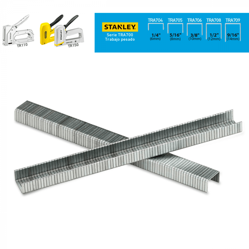 Grapas 1/2 (1000 pcs) T/Pesado Stanley - TRA708T