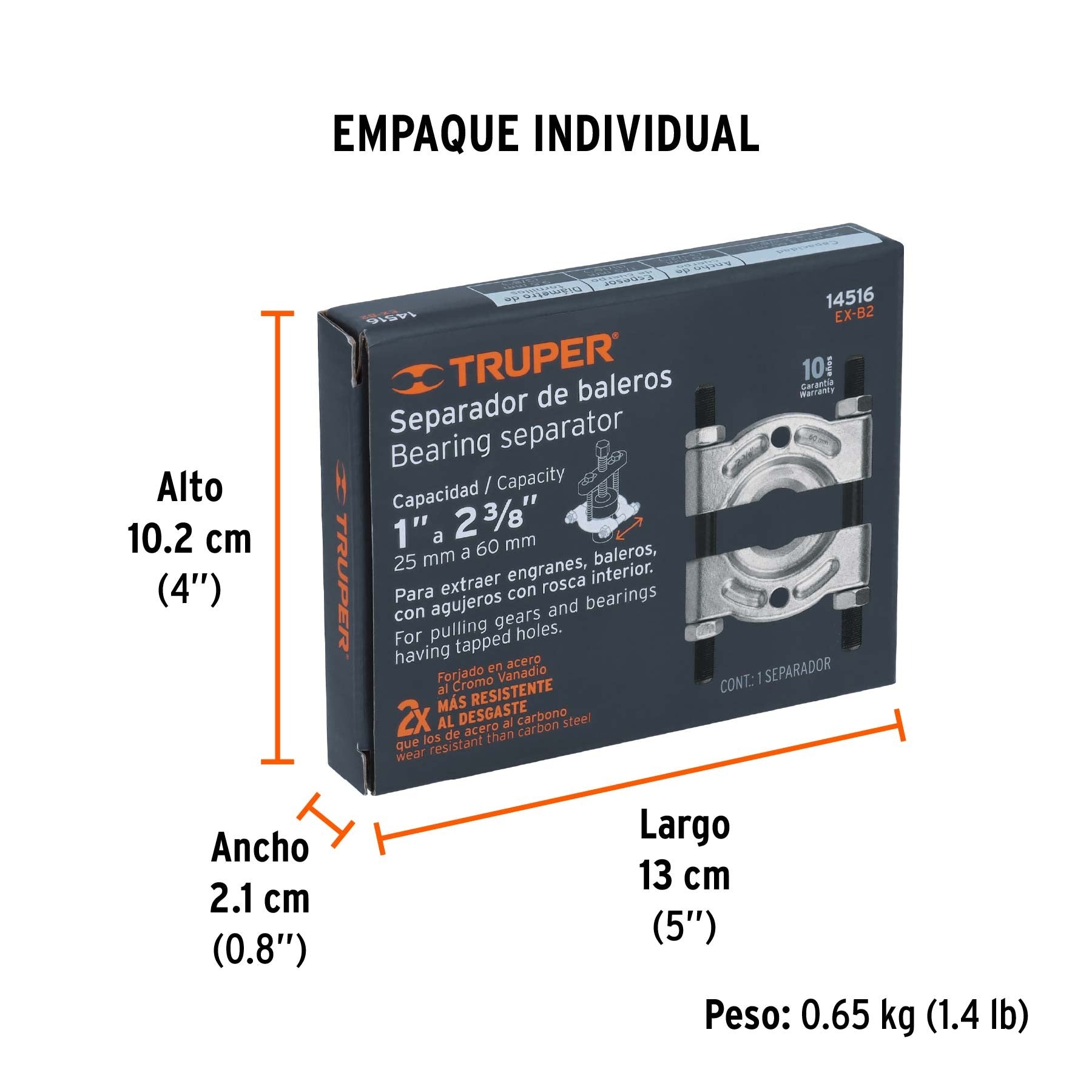 Separador de baleros de 25 a 62 mm, TRUPER - 14516