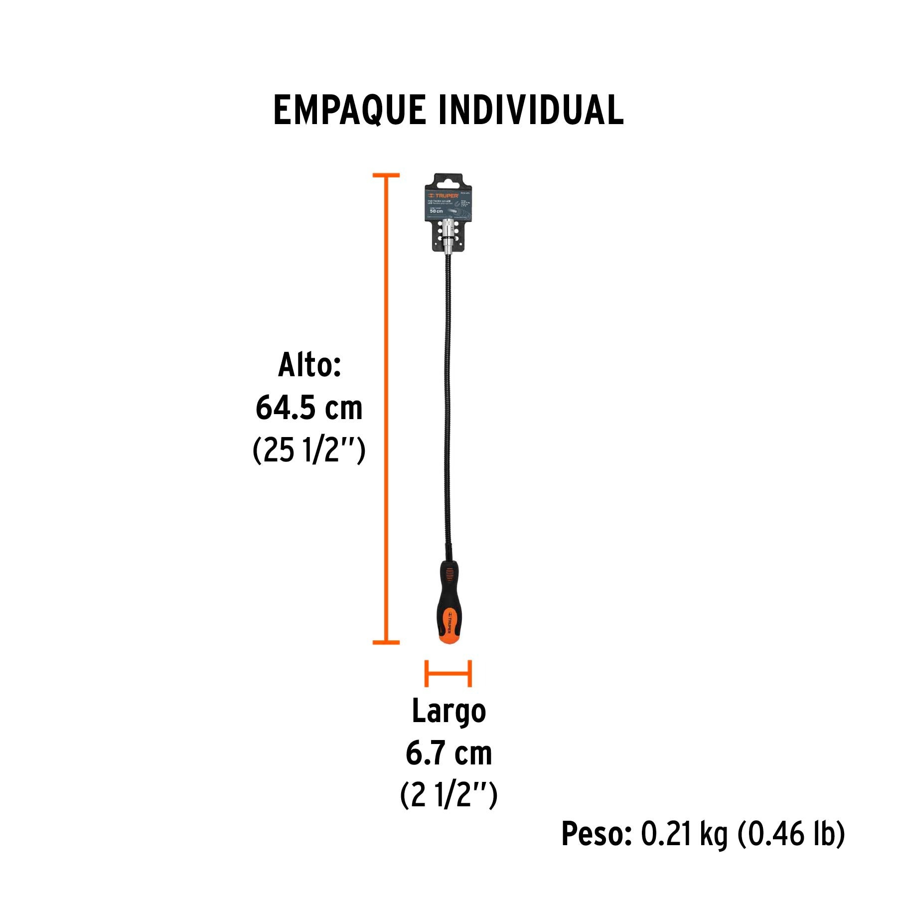 Imán flexible de acero con LED, 3 kg, TRUPER - 15326