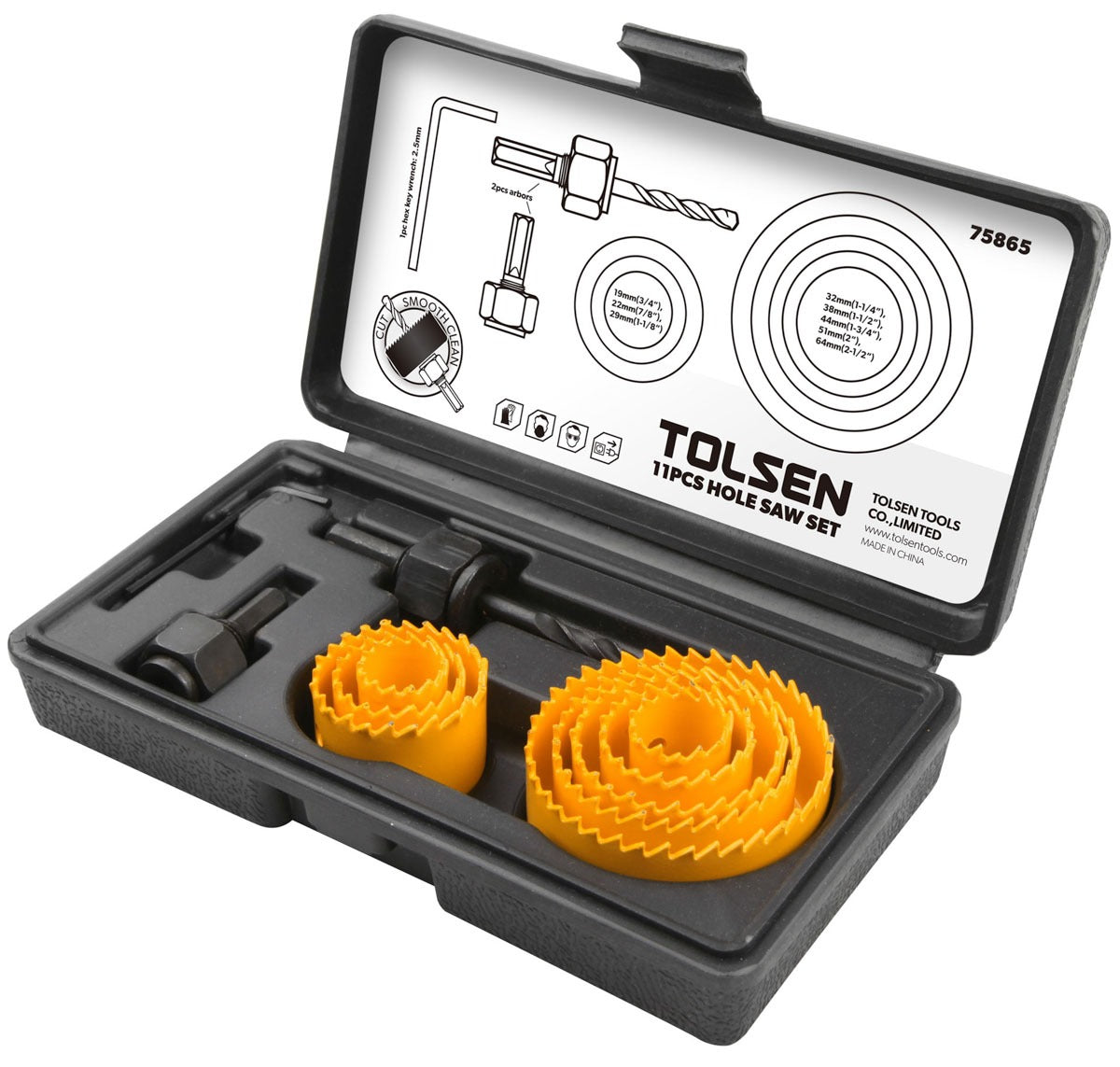 Juego de Sierra Copa Bimetalica 11 pcs 19-64 TOLSEN 75865