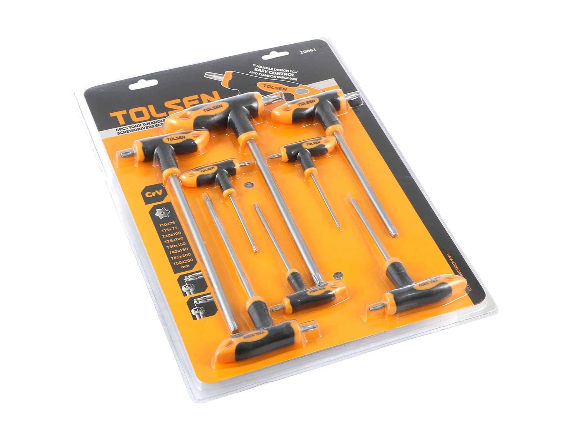 Juego de Destornillador en T Con mango TORX 8 PCS Tolsen - 20061