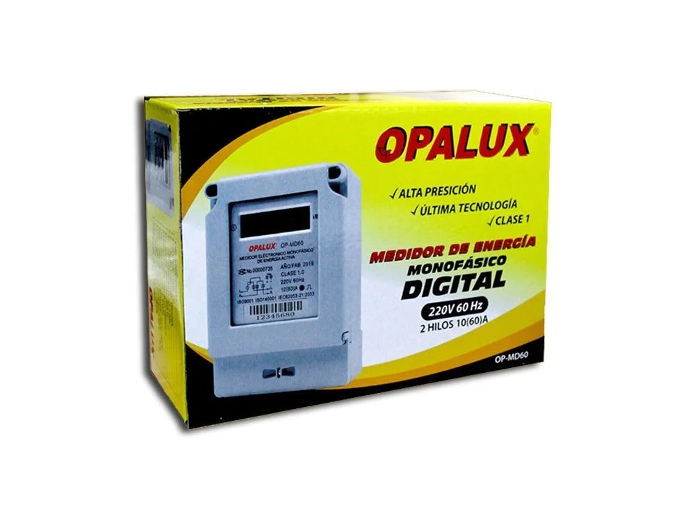 Medidor de energia monofasico digital 2 hilos 220v OP-MD60 Opalux