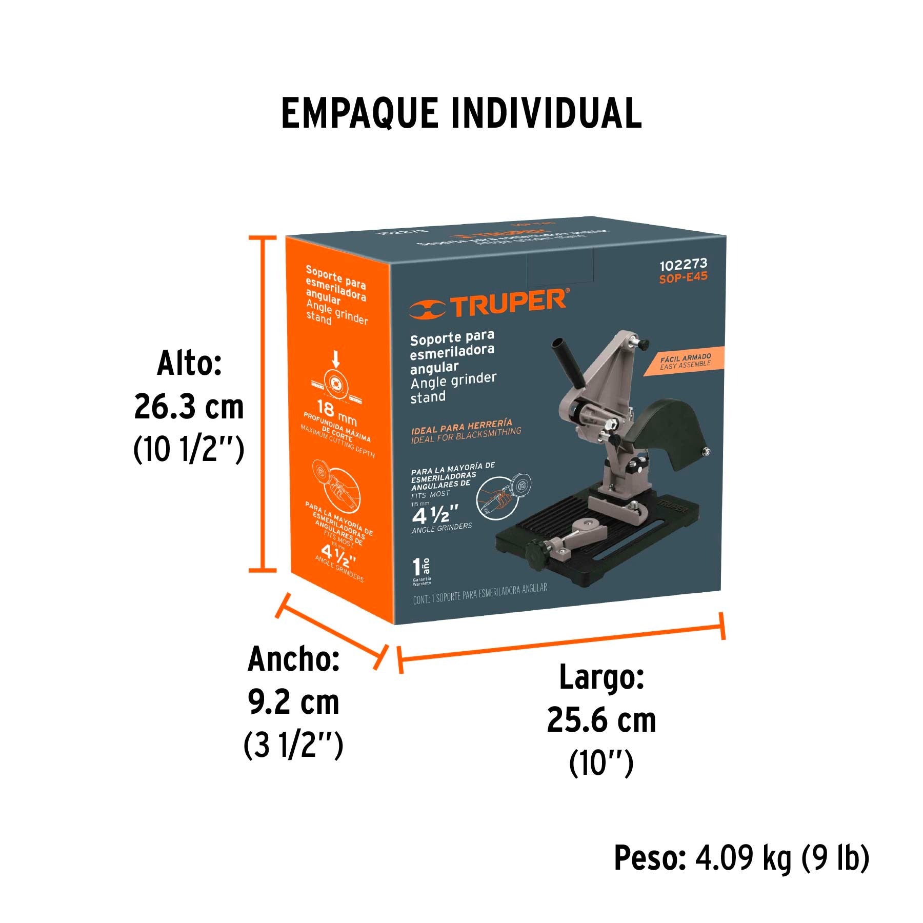 Soporte para esmeriladora angular de 4 1/2", Truper - 102273