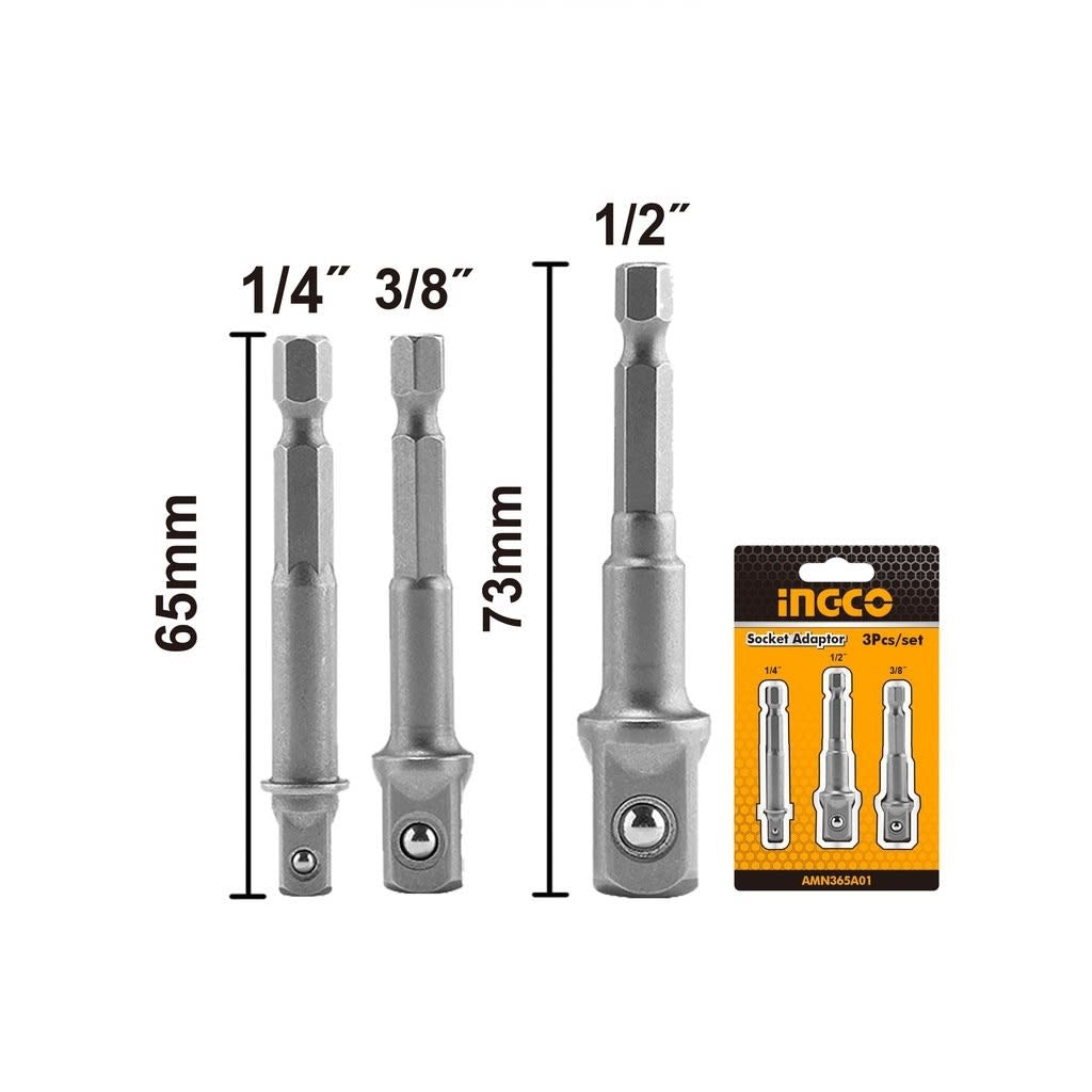 Juego de adaptador magnetico encastre 1/4, 1/8 y 1/2 INGCO AMN365A01