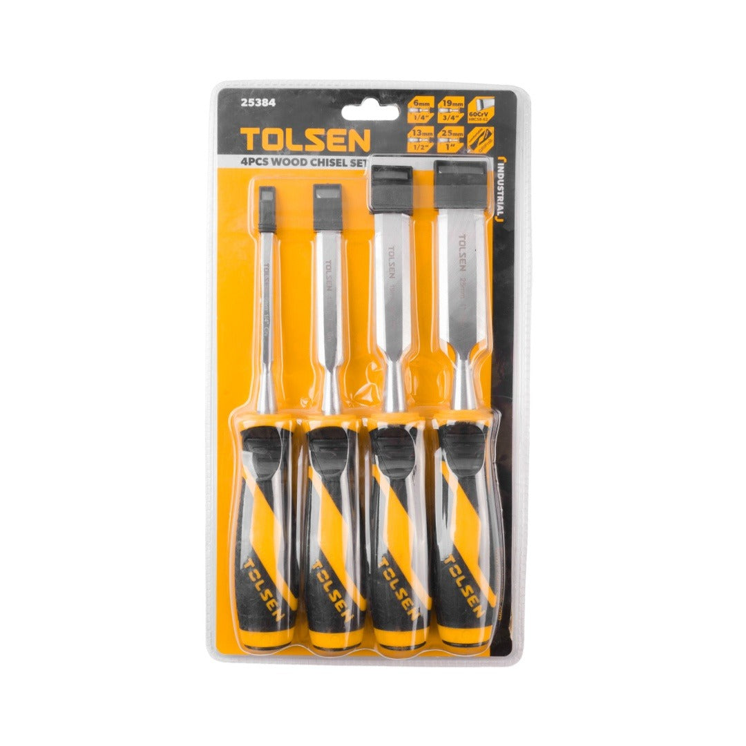 Juego de formones 4p 1/4" 1/2" 3/4" 1" Tolsen - 25384