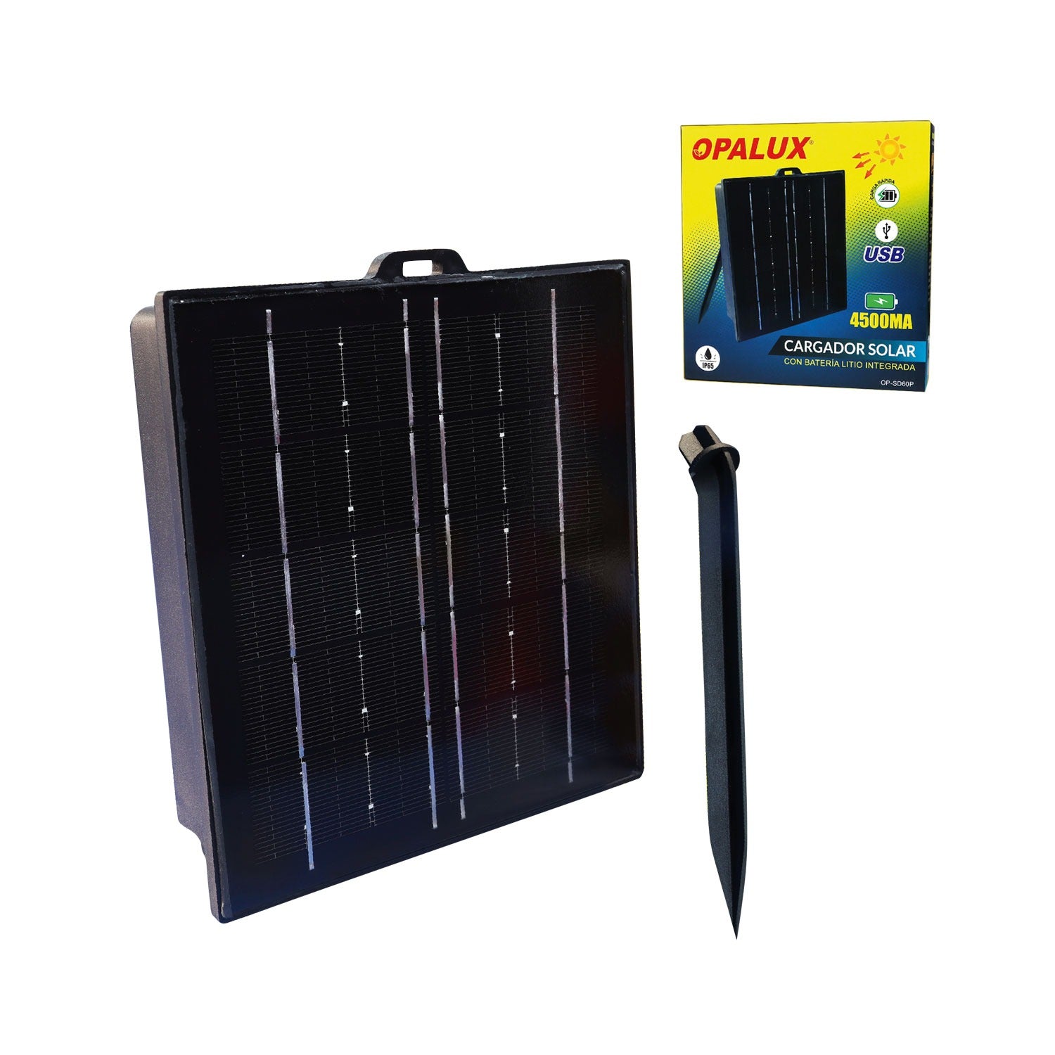 Cargador Solar con Baterías de Litio Integrada OPALUX OP-SD60P