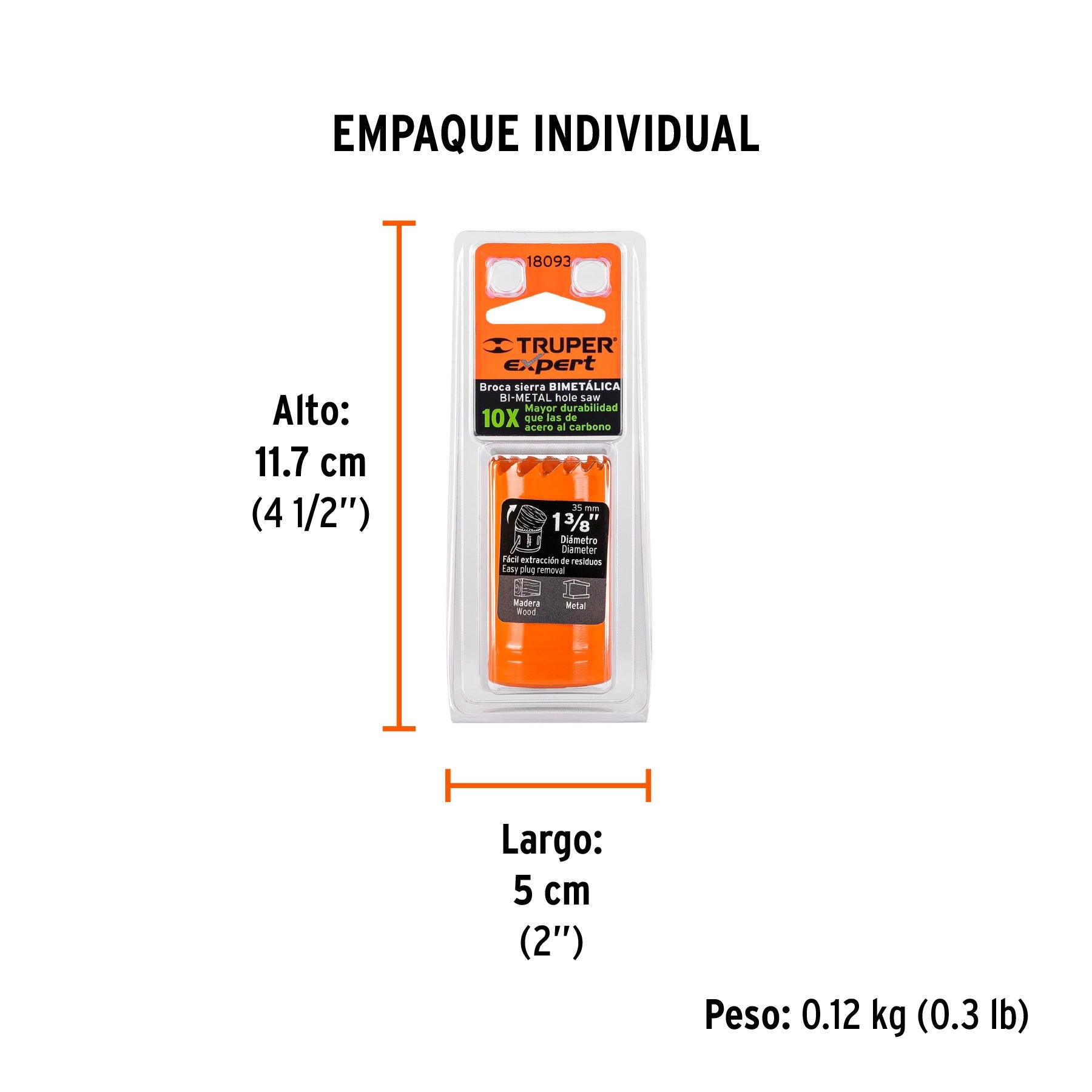 Brocasierra bimetálica 1-3/8", Truper - 18093