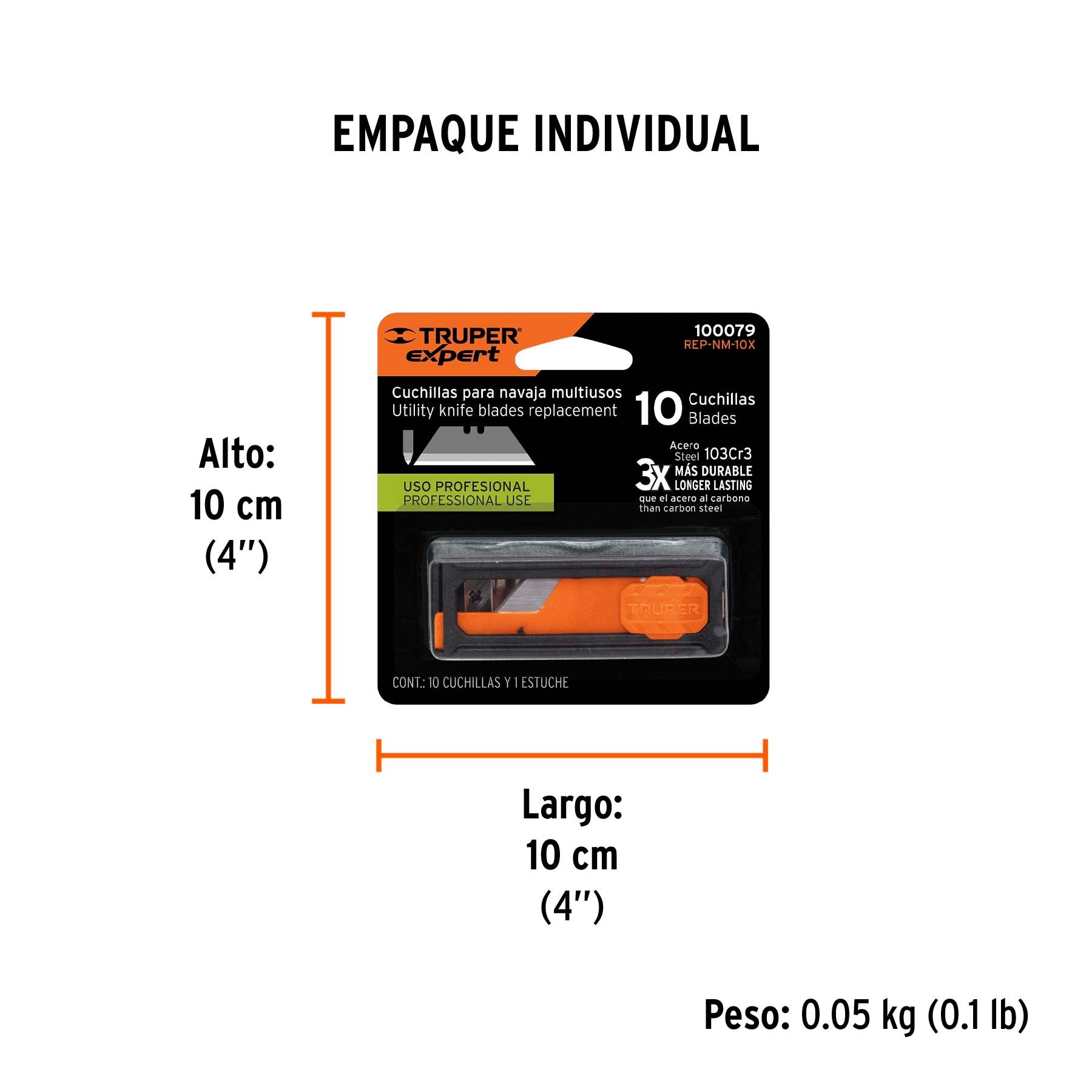 Dispensador con 10 cuchillas para NV-7X y NM-6, TRUPER - 100079