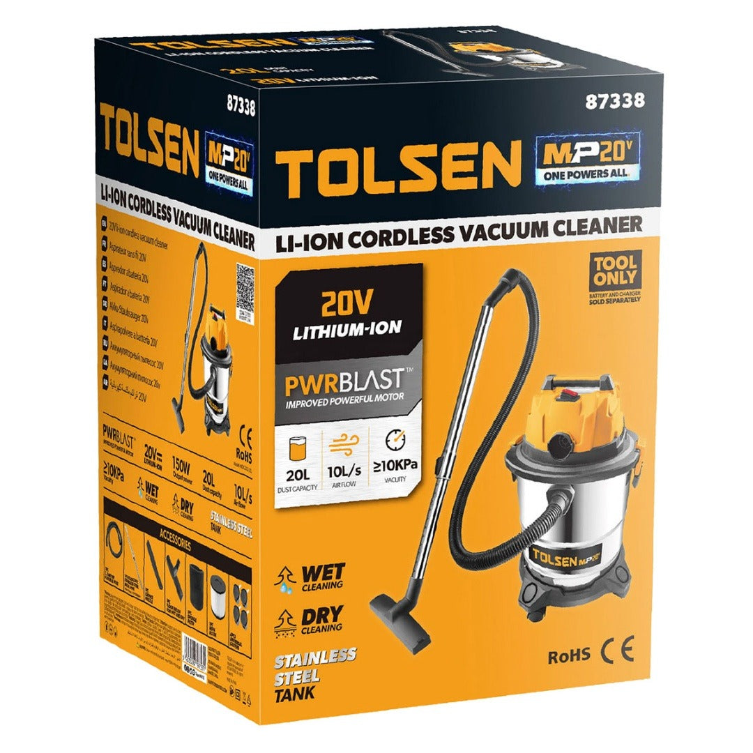 Aspiradora Inalambrica LI-ION 20L TOLSEN 87338
