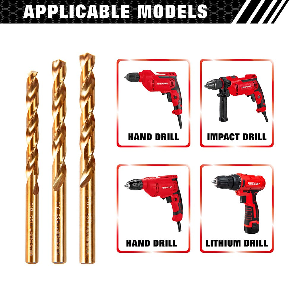 Juego de 6 Brocas HSS 2,3,4,5,6 y 8 mm wiseup 102401