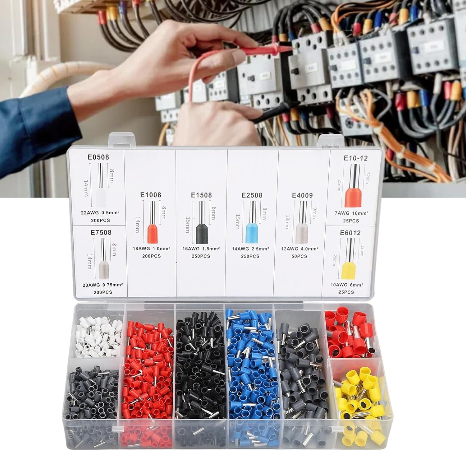 Kit de 1200 terminales de cable, conectores de terminales de cable EDI-T1200