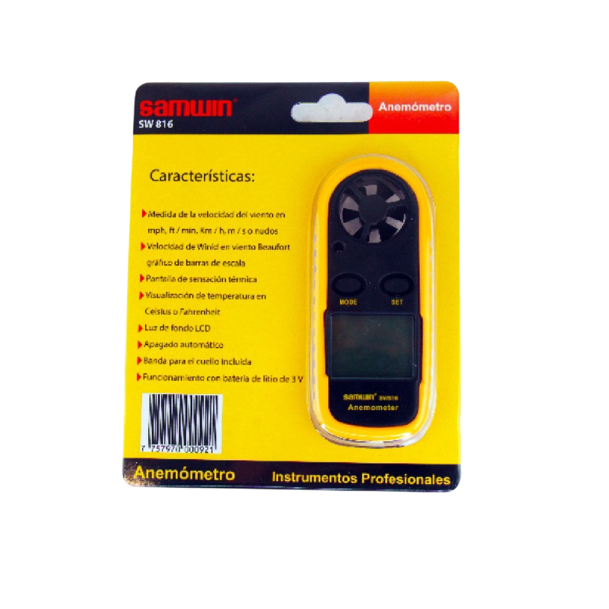 Anemometro medidor Digital De Viento Samwin Sw-816