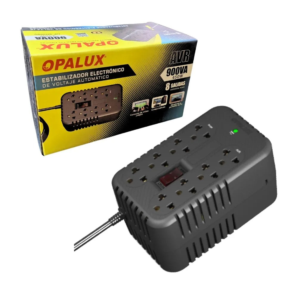 Estabilizador Electronico De Voltaje de 450W Opalux OP-8R900V