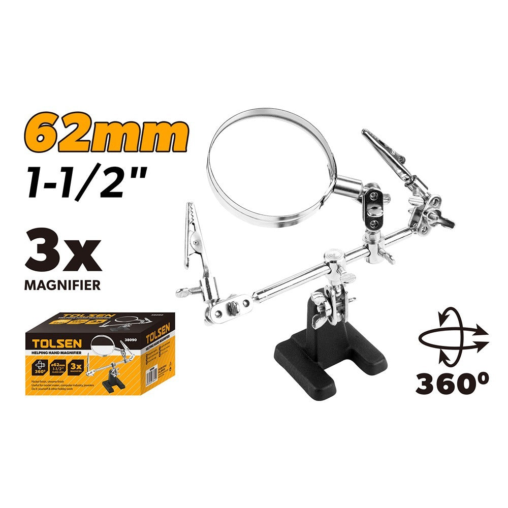 Soporte de placa tarjeta con Lupa Tolsen - 38090