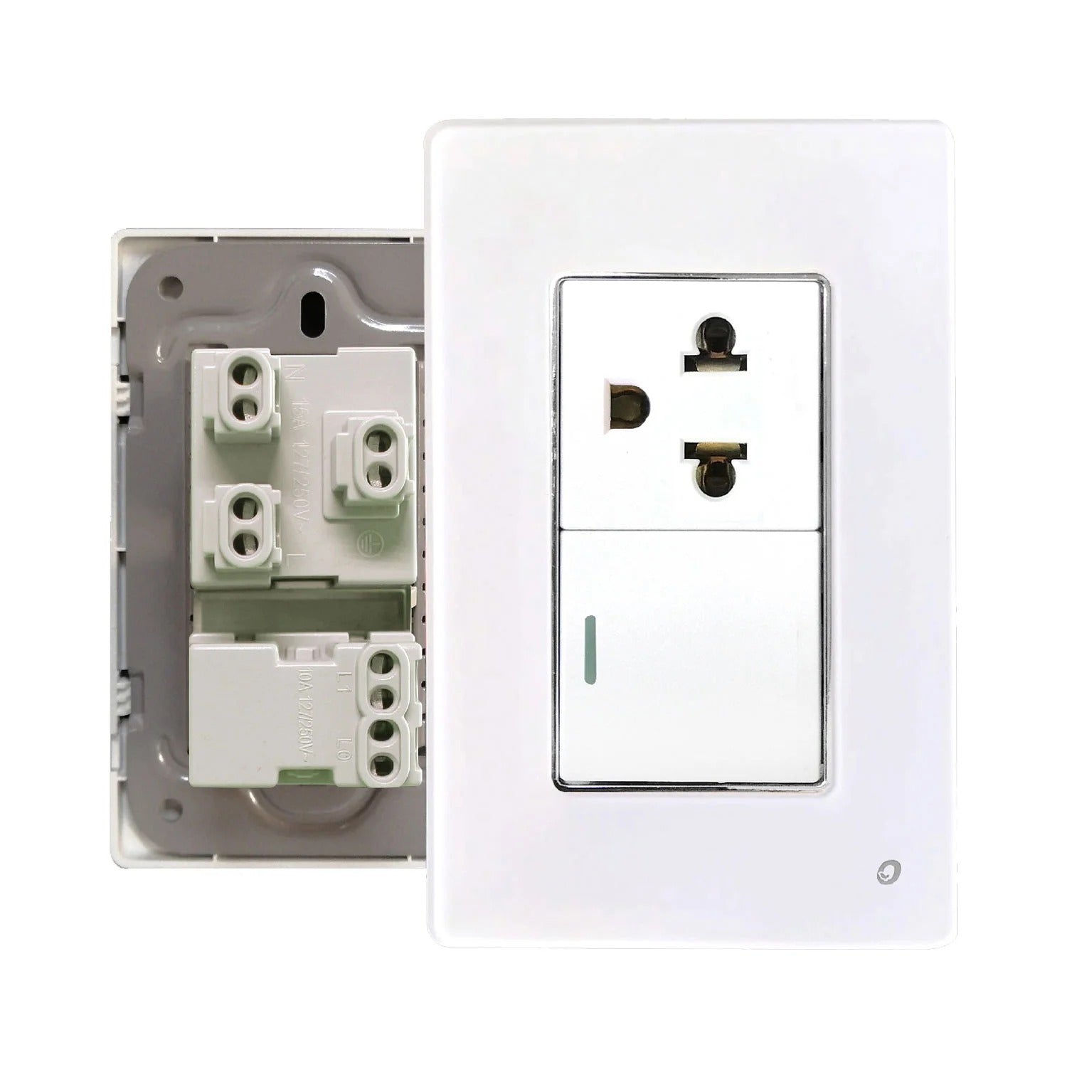 Interruptor y Tomacorriente Universal 15A OPALUX OP-AT-23BL
