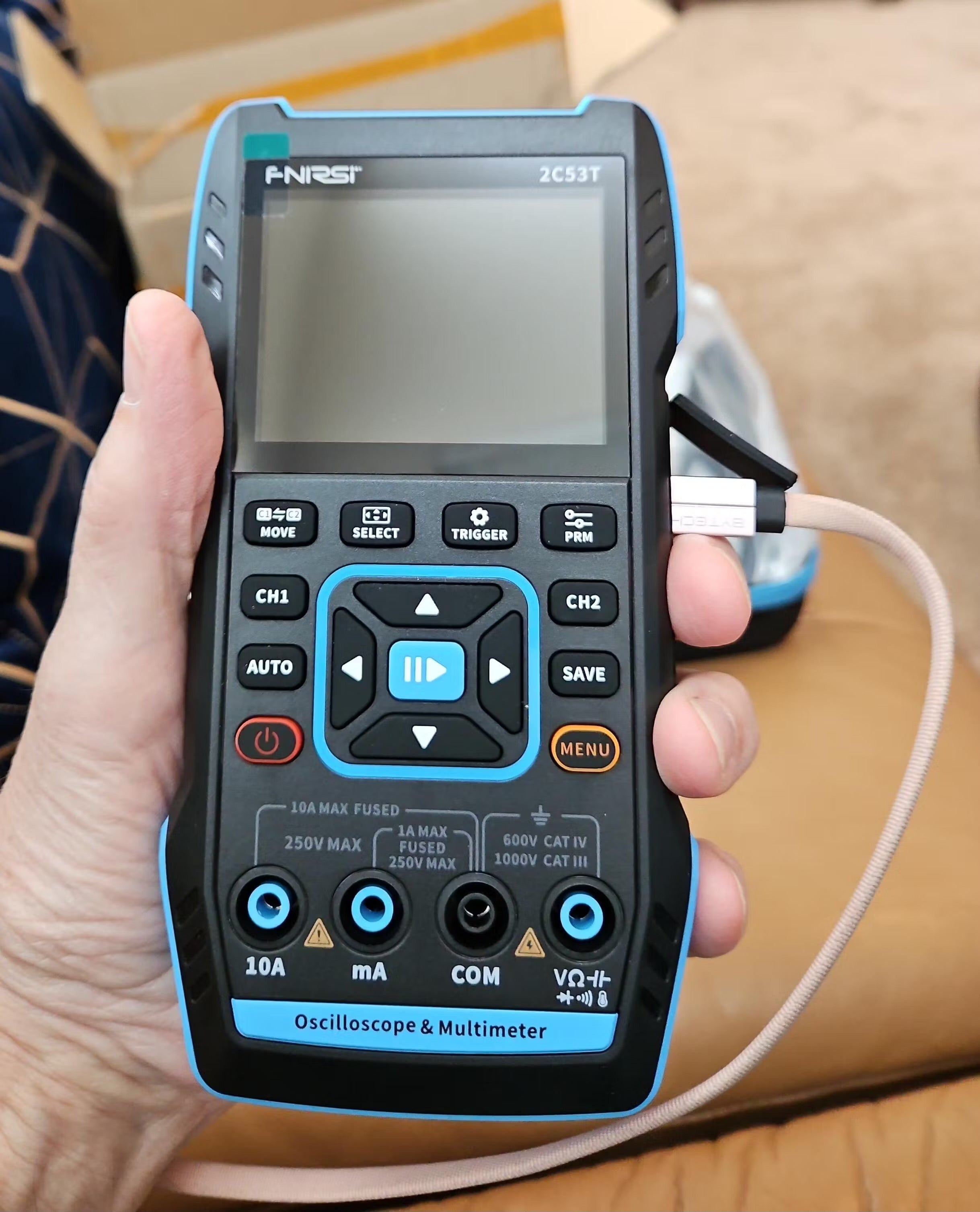 Multímetro Osciloscopio Digital de mano 2C53T, 3 en 1, 2 canales 50Mhz, Fnirsi